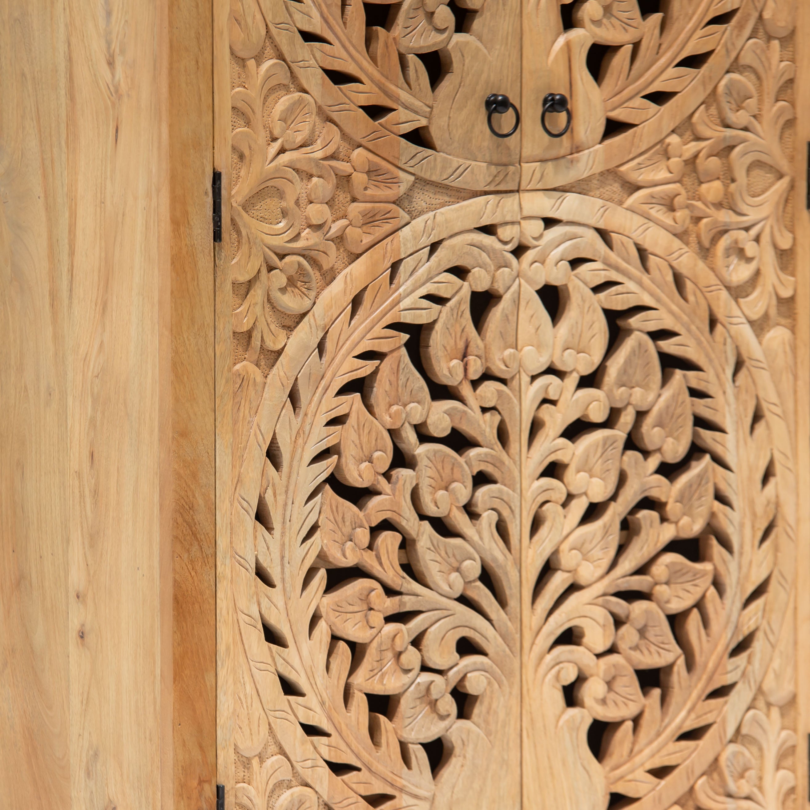 CALVIAN WOODEN CARVING CABINET