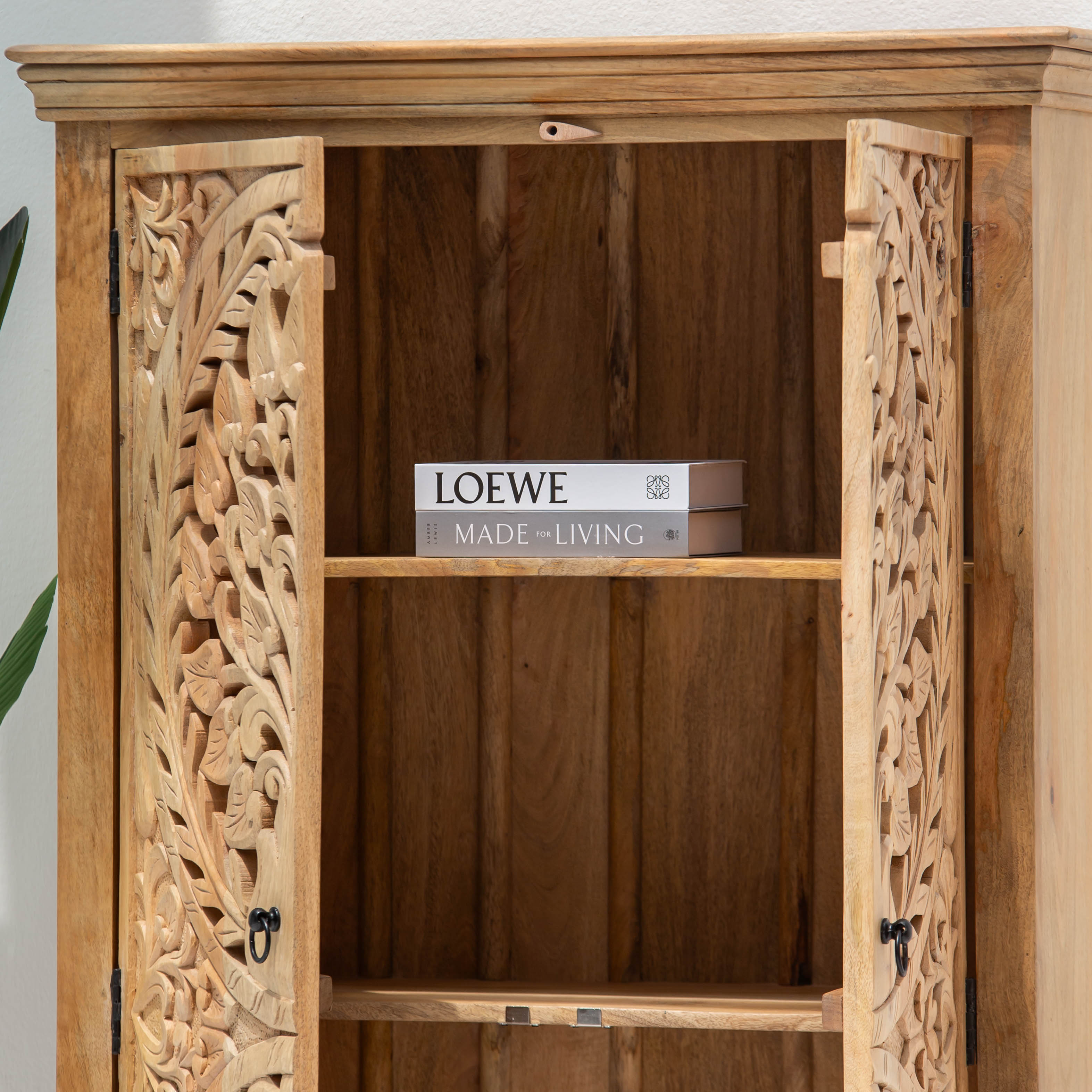 CALVIAN WOODEN CARVING CABINET