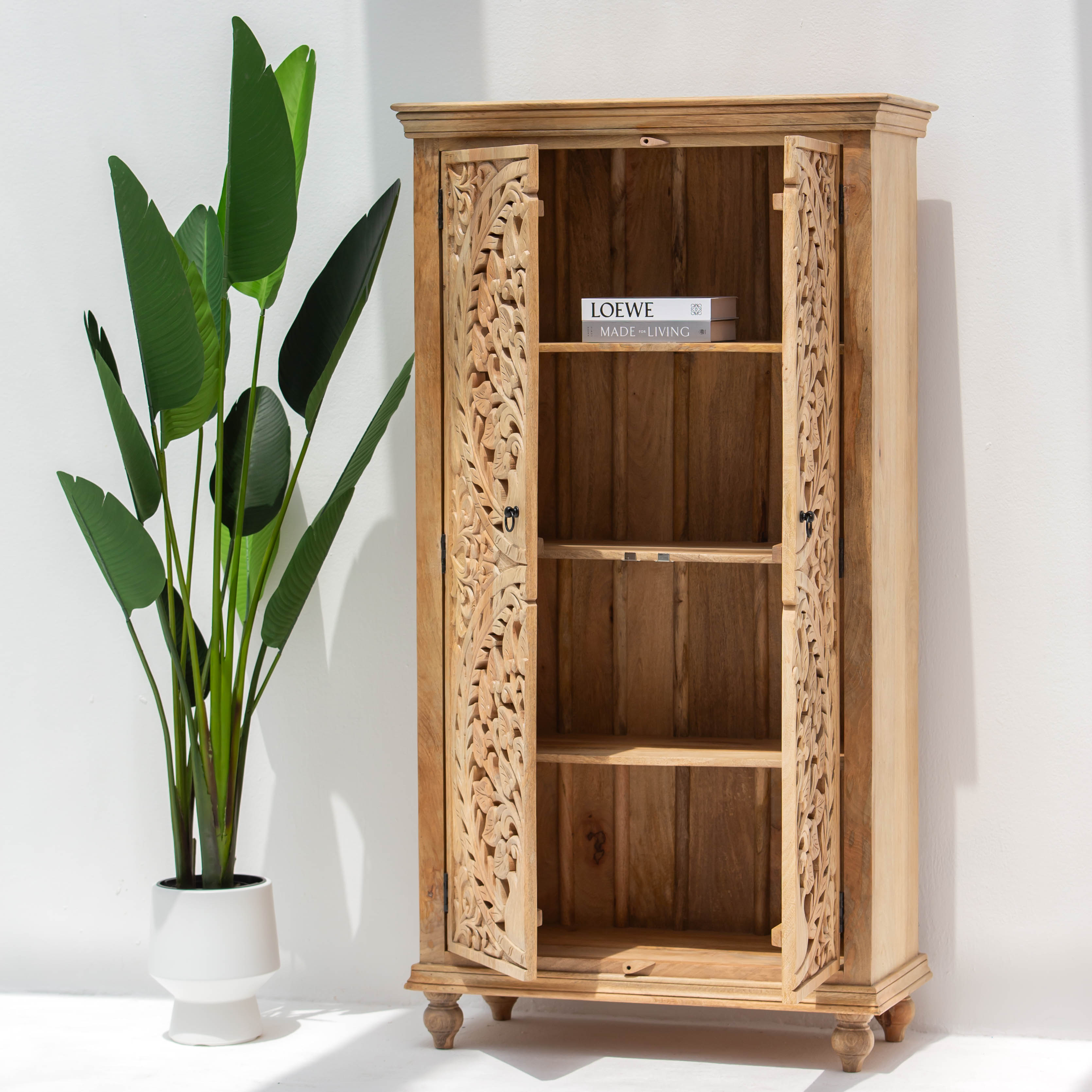 CALVIAN WOODEN CARVING CABINET