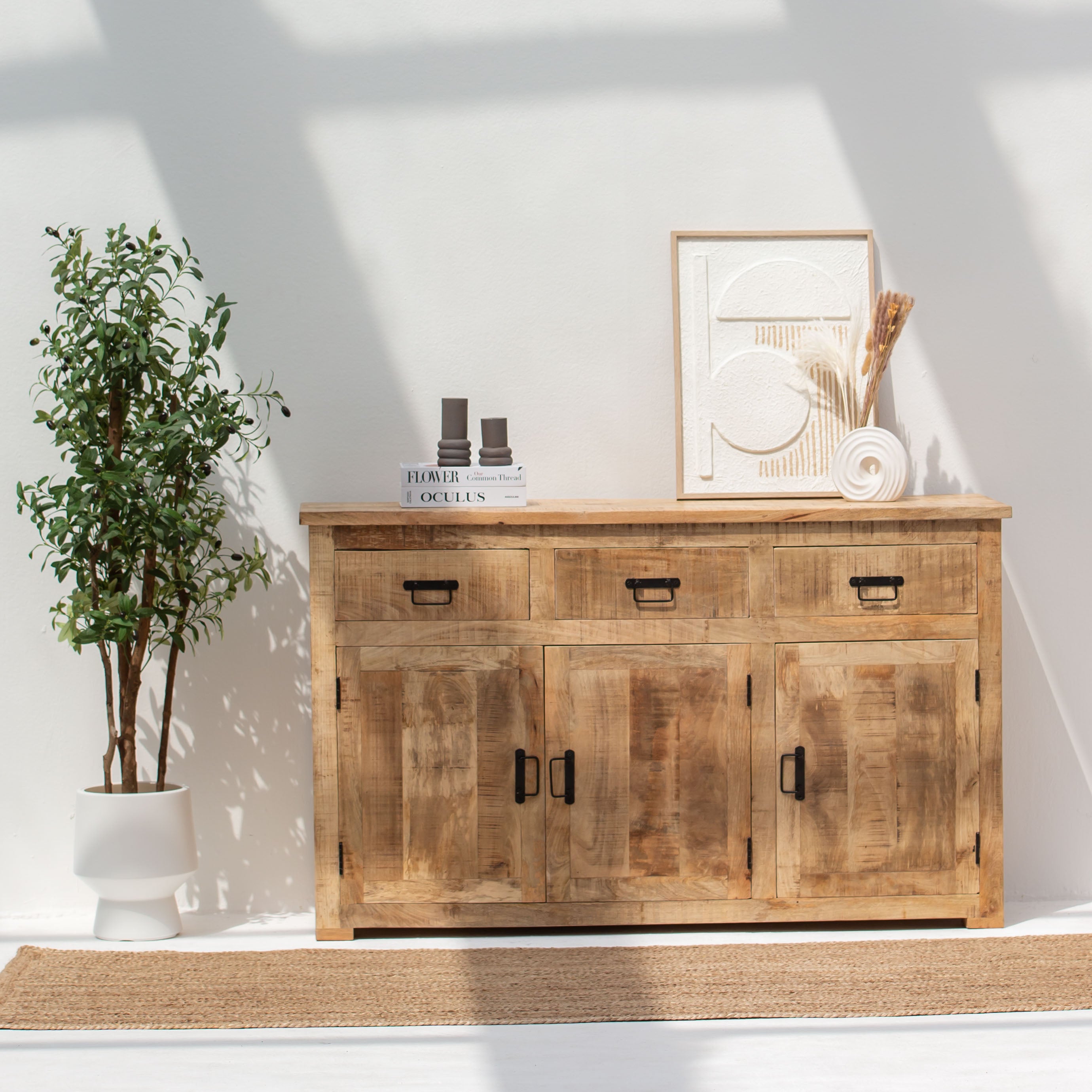 MANGOEDGE THREE DRAWER THREE DOOR SIDEBOARD