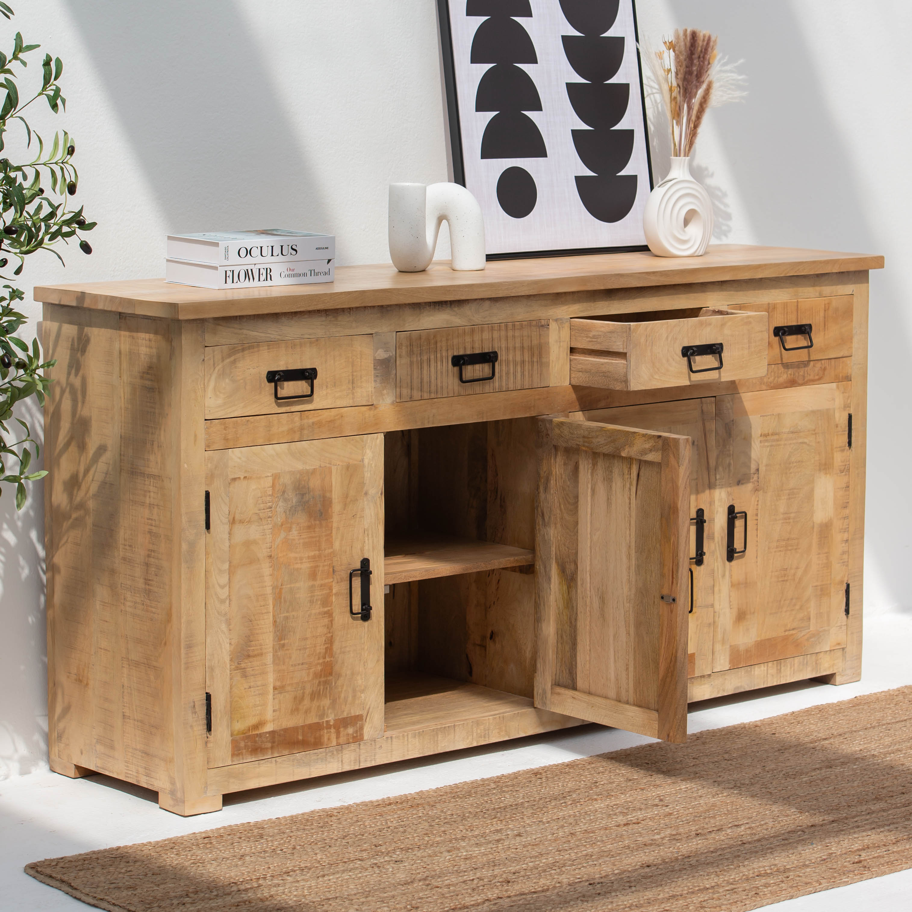 MANGOEDGE FOUR DRAWER FOUR DOOR SIDEBOARD