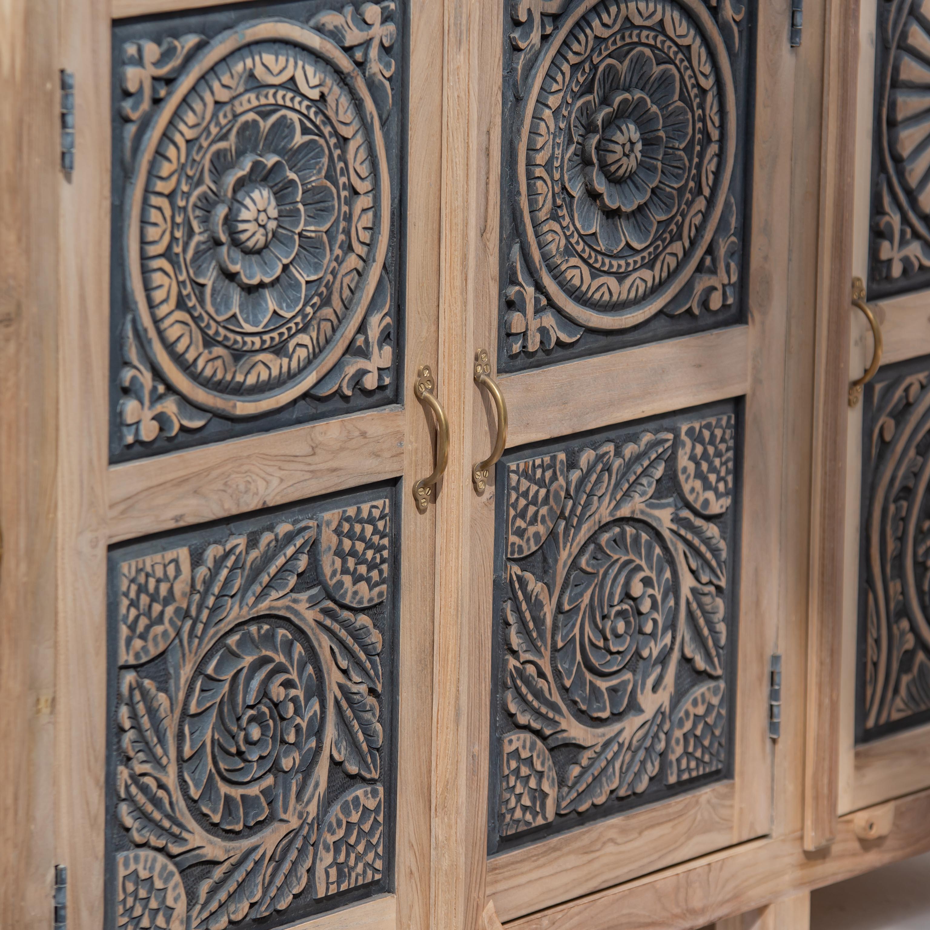 CHARLORE WOODEN FOUR DOOR SIDEBOARD