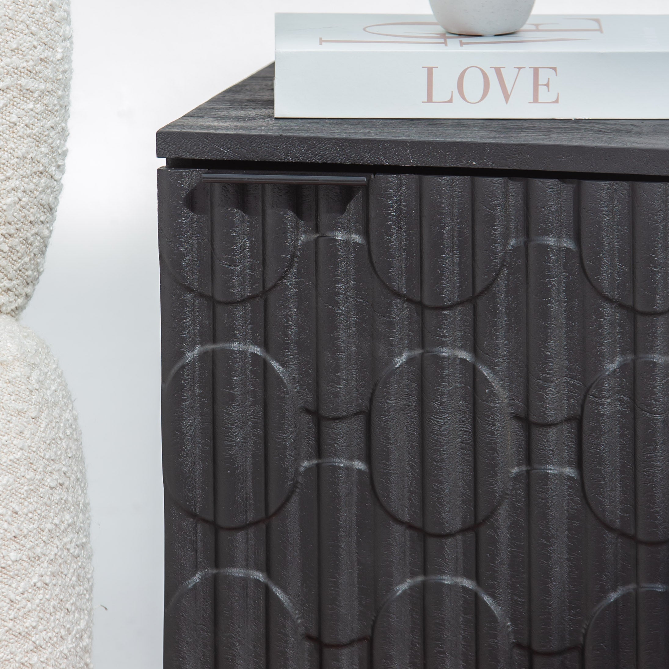 BLACK GALAXY ONE DOOR NIGHTSTAND TABLE