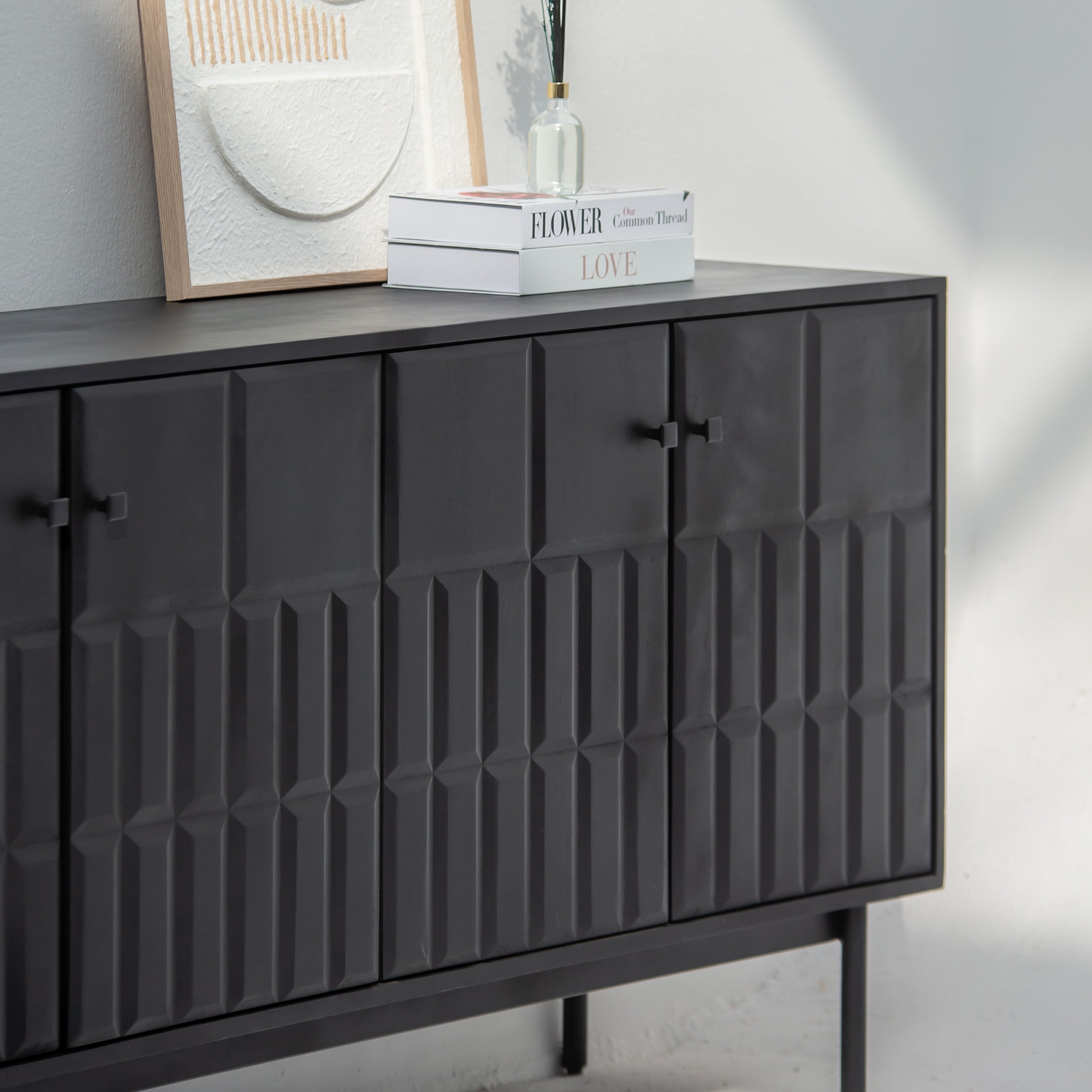 NUVOR WOODEN FOUR DOOR SIDEBOARD