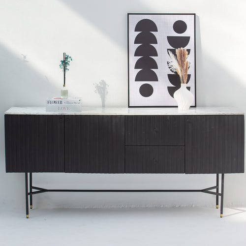 VANTA MARBLE TOP THREE DOOR SIDEBOARD