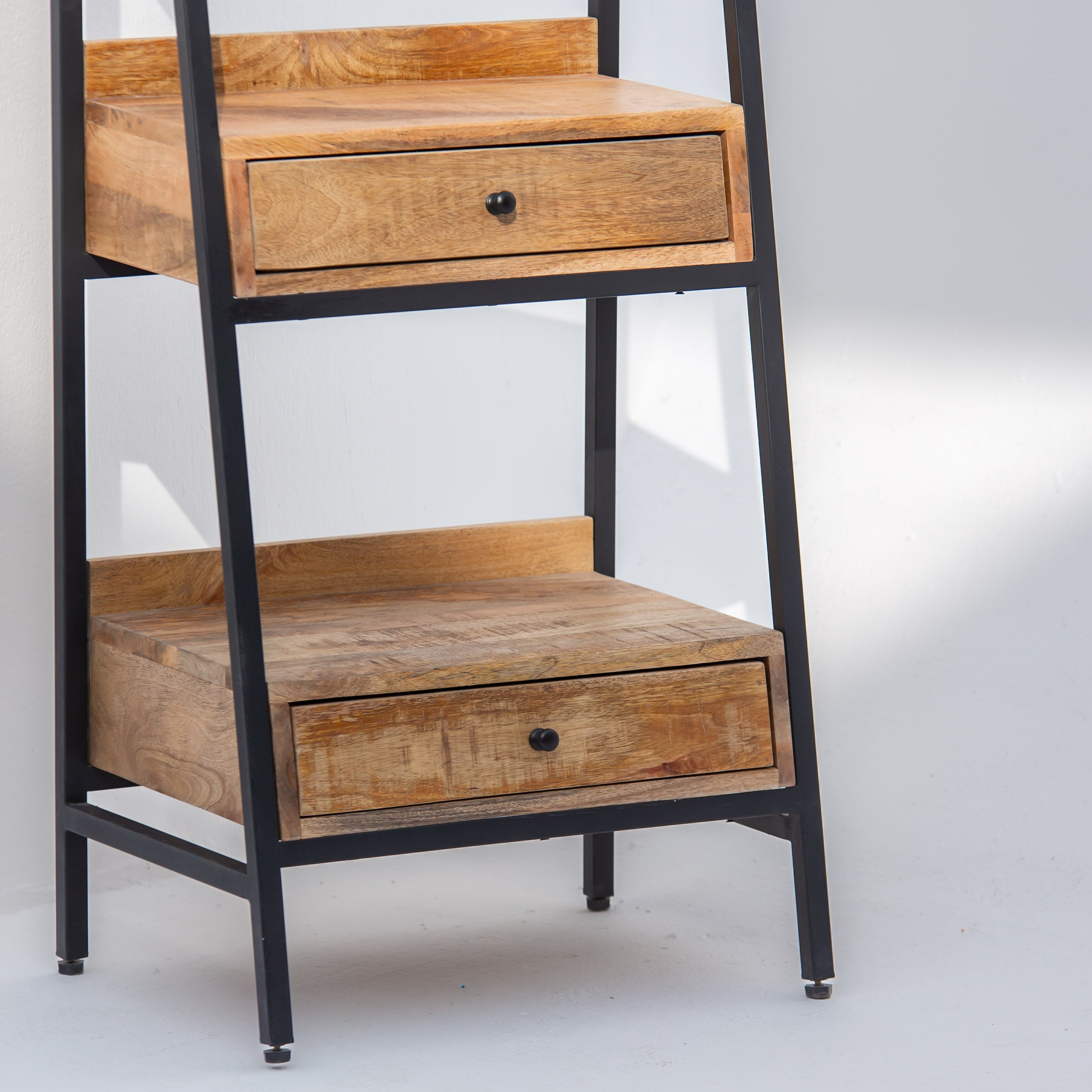 IRONIX WOODEN TWO DRAWER BOOKSHELF