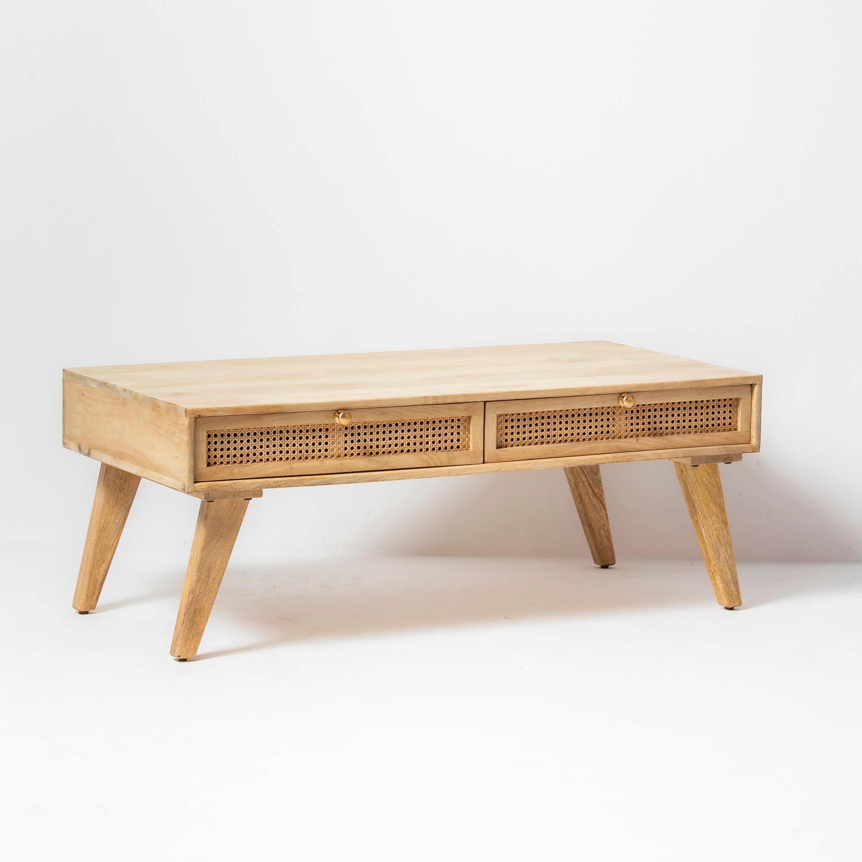 CANOVIA CANE TWO DRAWER COFFEE TABLE