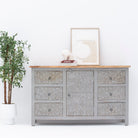CARVING SIX DRAWER ONE DOOR SIDEBOARD - Art and craft furniture 
