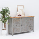 CARVING SIX DRAWER ONE DOOR SIDEBOARD - Art and craft furniture 