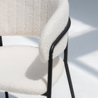 ARC HALF ROUND WHITE FABRIC DINING CHAIR - Art and craft furniture 