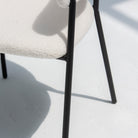 ARC HALF ROUND WHITE FABRIC DINING CHAIR - Art and craft furniture 