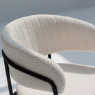 ARC HALF ROUND WHITE FABRIC DINING CHAIR - Art and craft furniture 