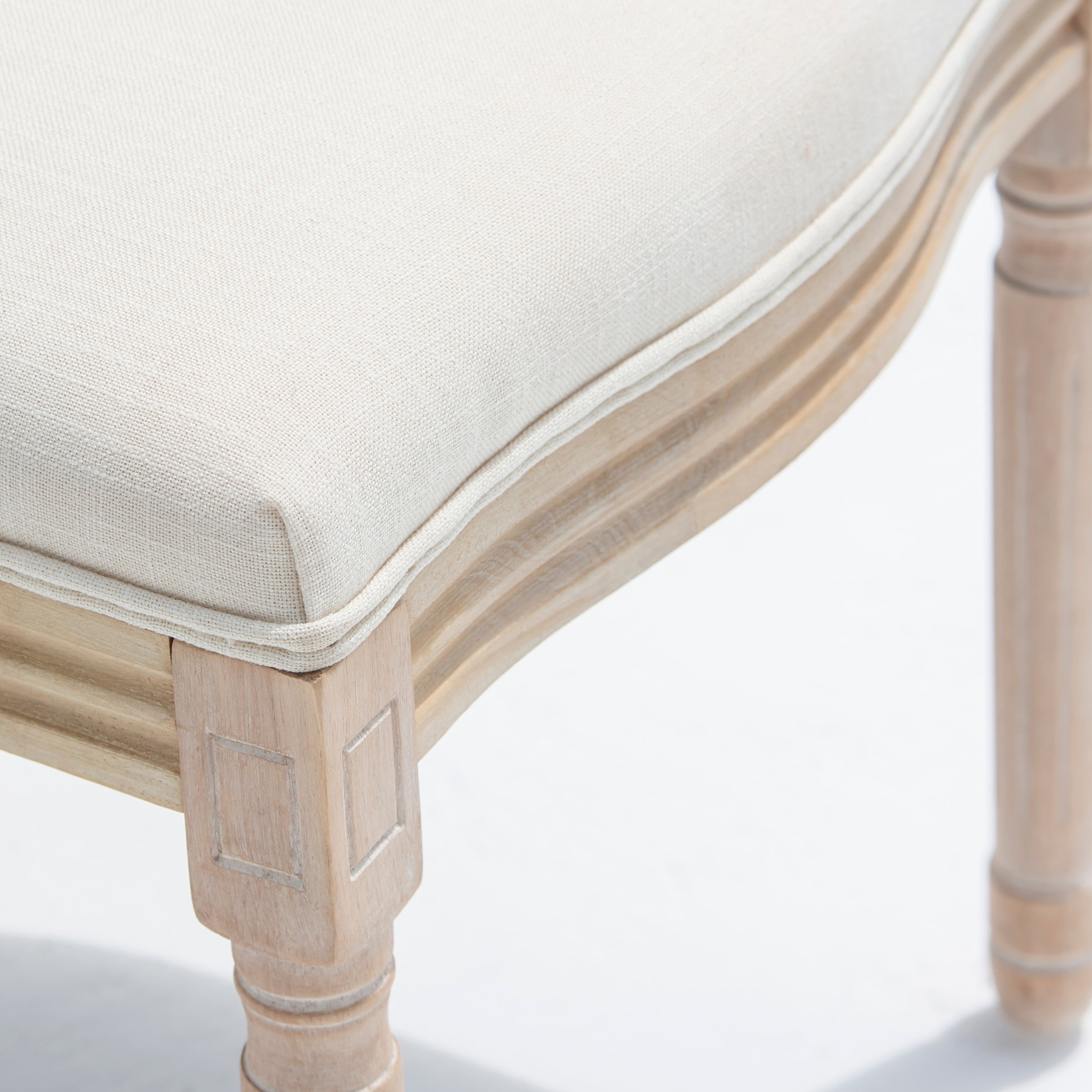 VERSAILLES WHITE FABRIC DINING CHAIR - Art and craft furniture 