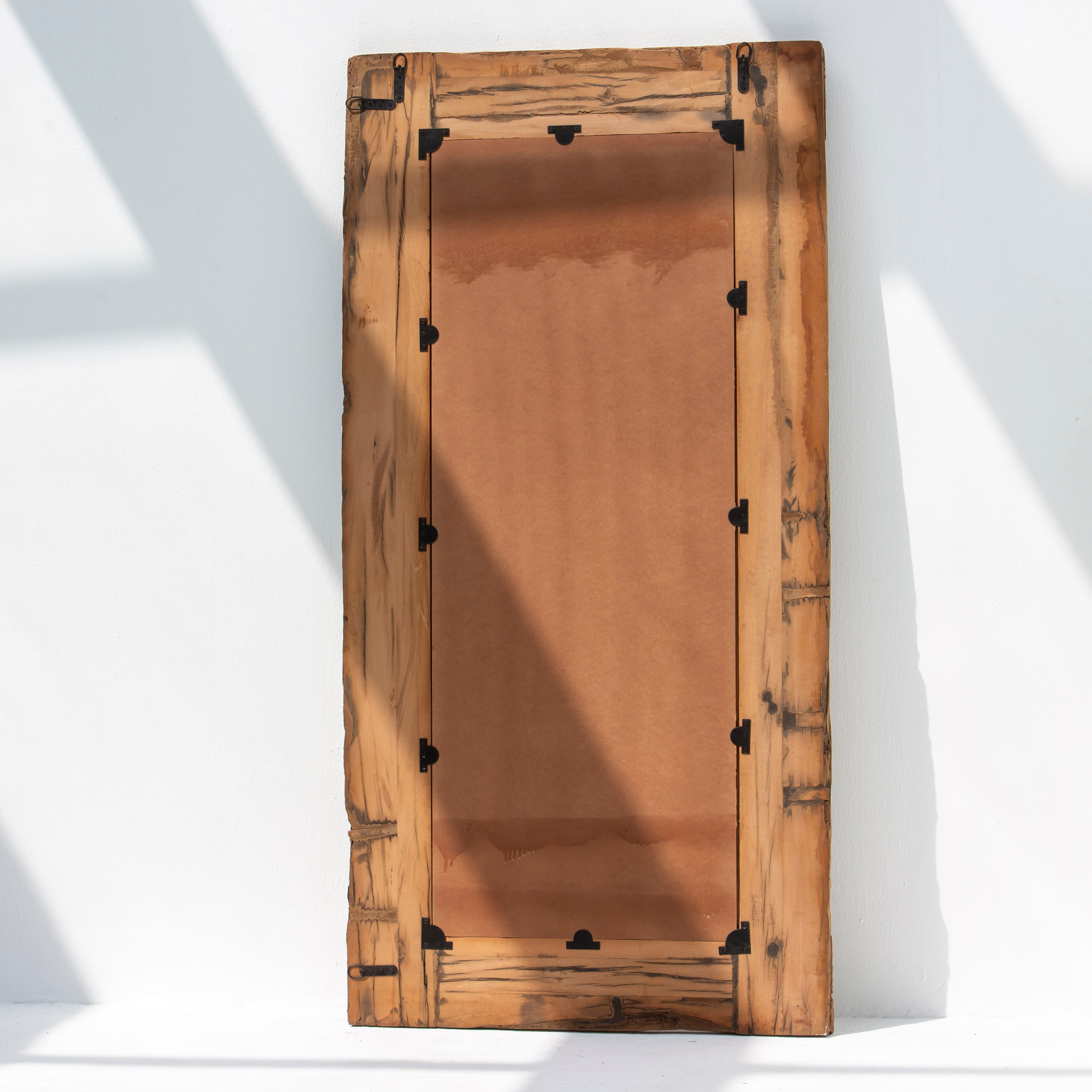 RAILWAY WOOD ANTIQUE MIRROR FRAME - Art and craft furniture 
