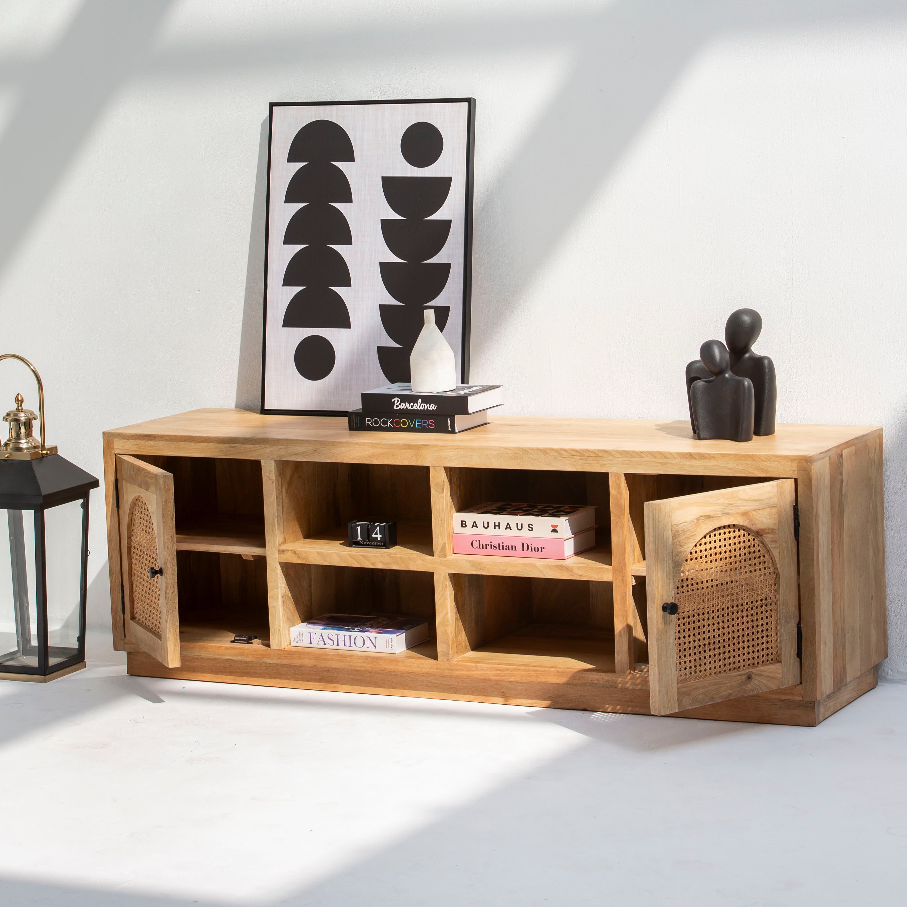 CANOVA RATTAN TWO DOOR TV STAND