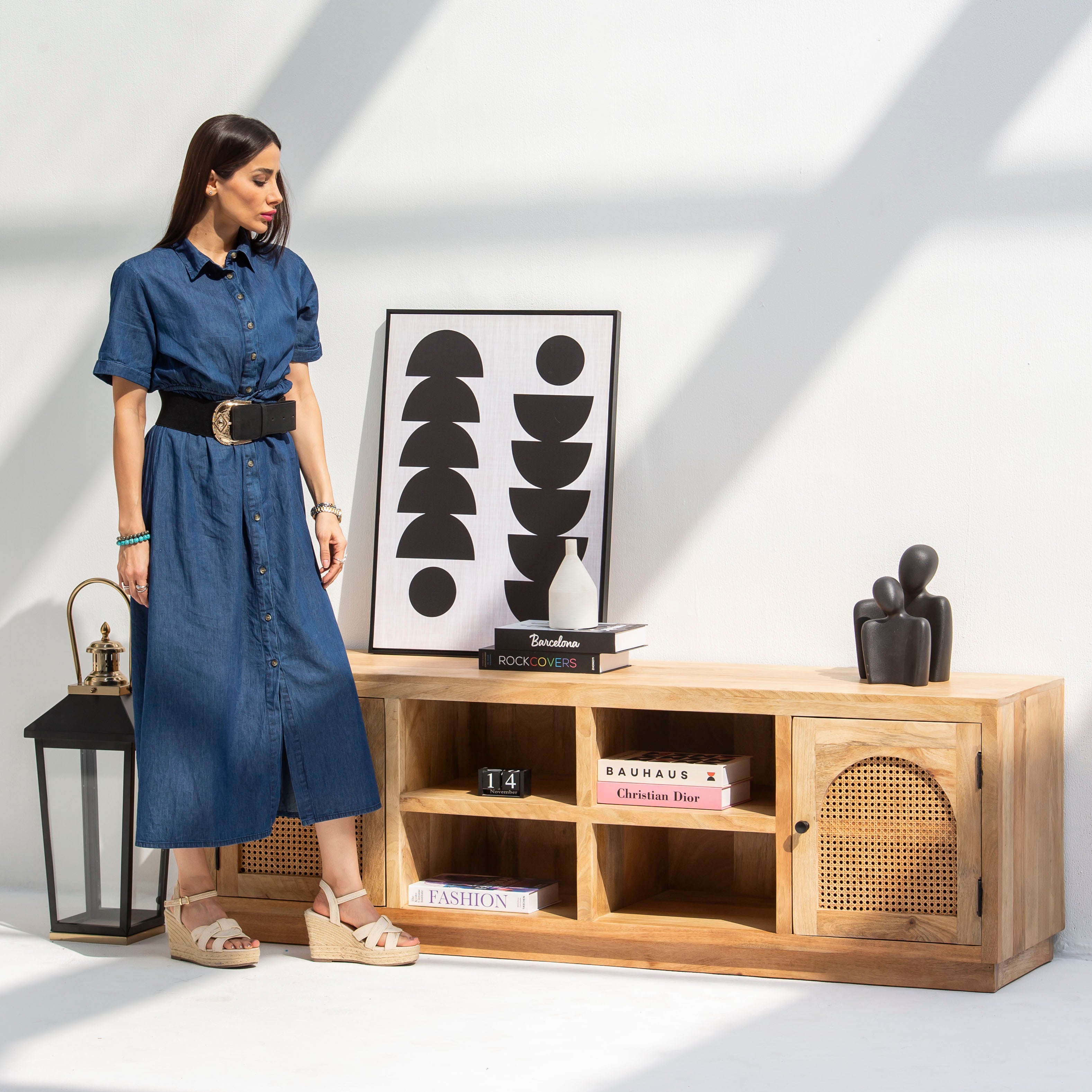 CANOVA RATTAN TWO DOOR TV STAND