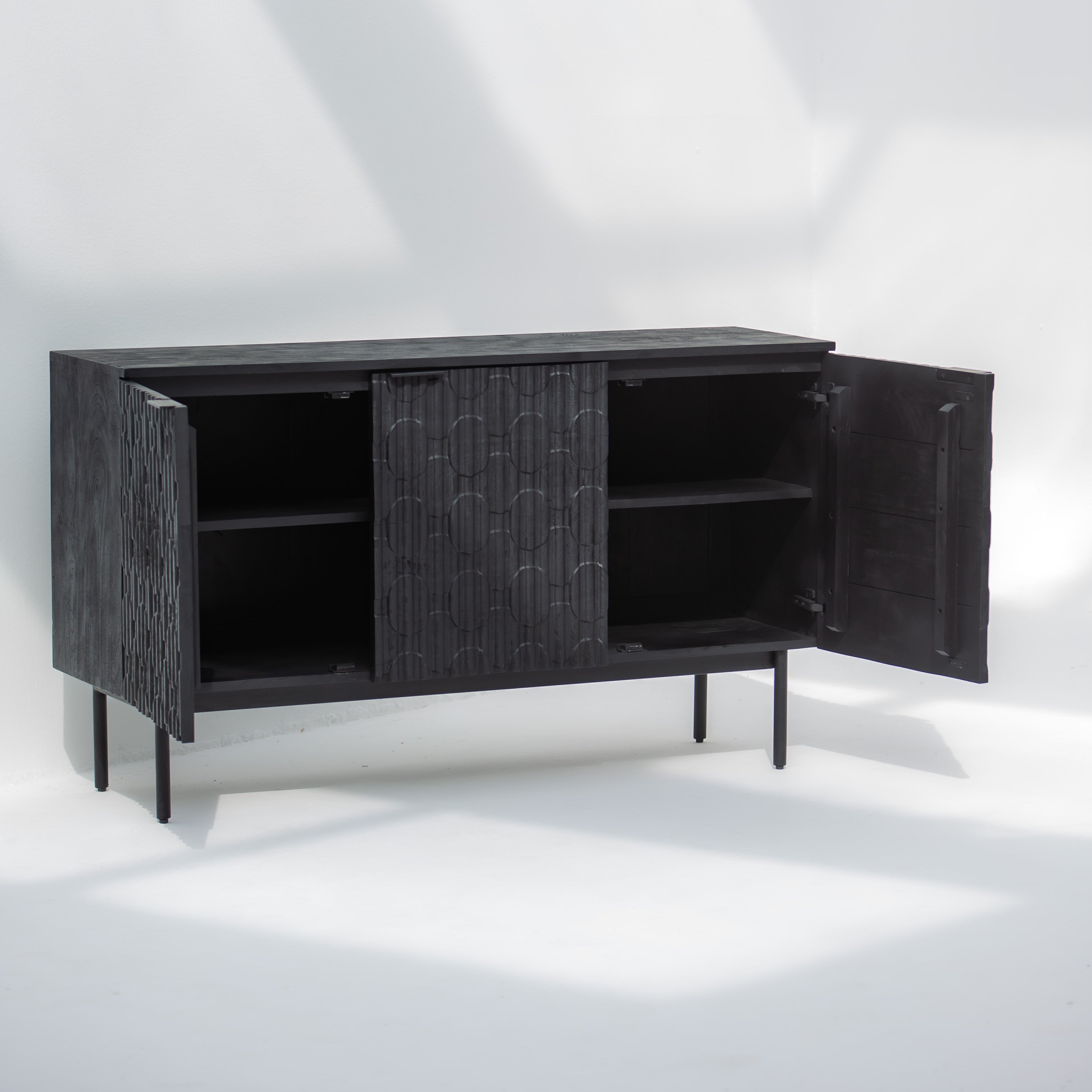 BLACK GALAXY THREE DOOR SIDEBOARD