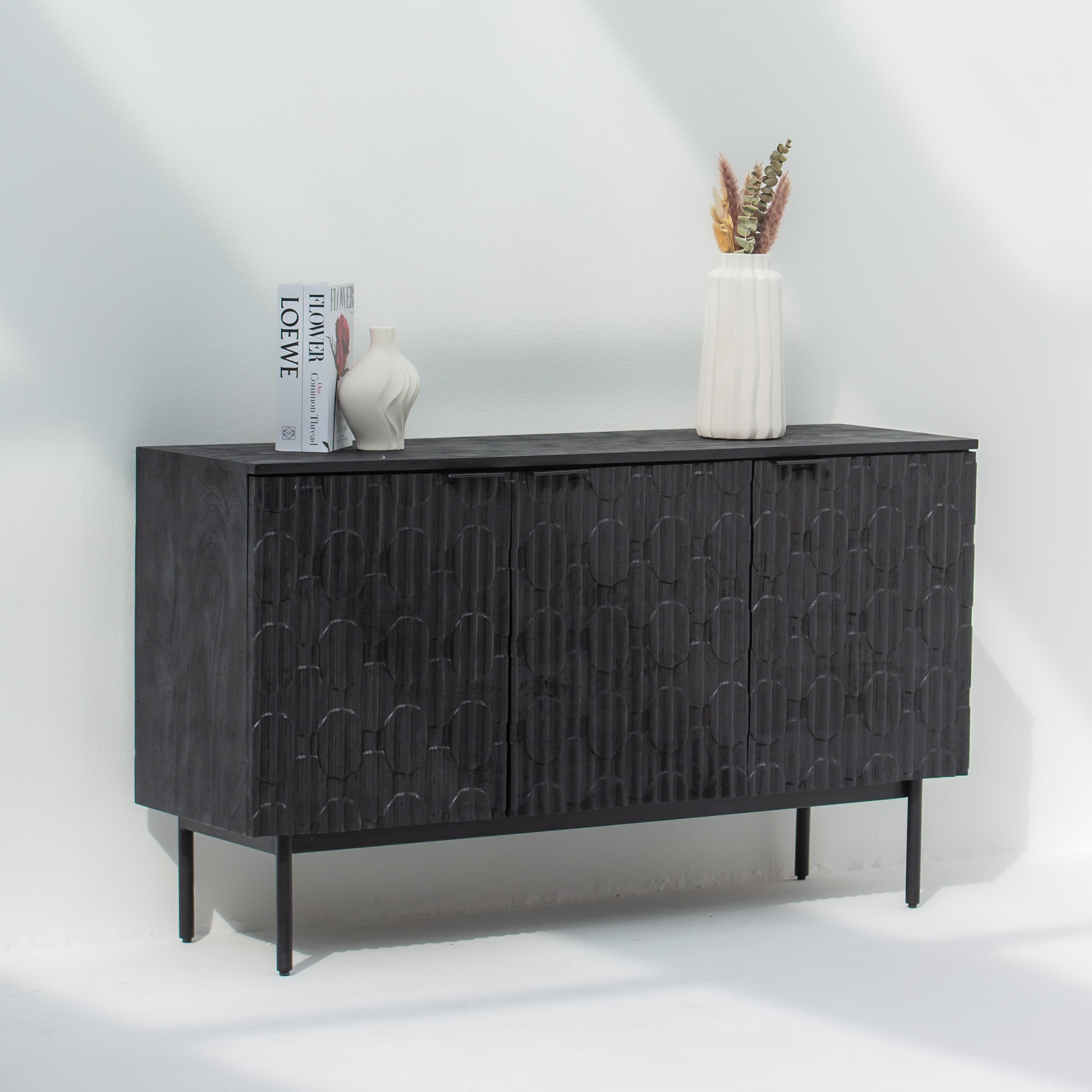 BLACK GALAXY THREE DOOR SIDEBOARD