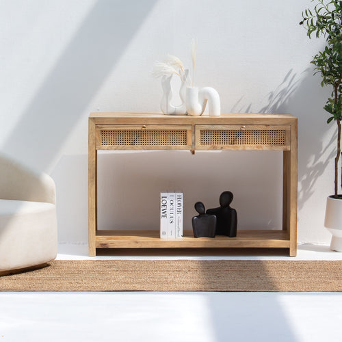 CANOVIA CANE TWO DRAWERS CANSOLE TABLE