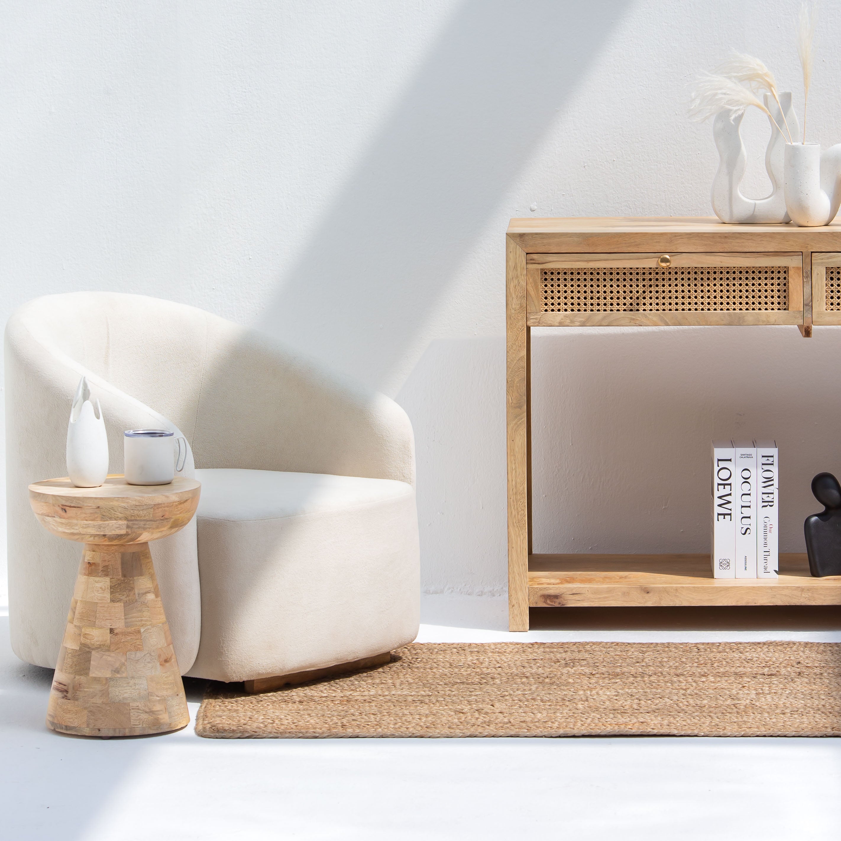 CANOVIA CANE TWO DRAWERS CANSOLE TABLE