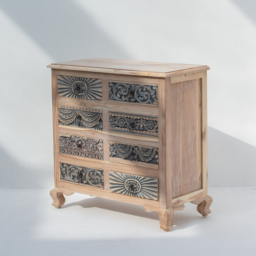 CHARLORE WOODEN EIGHT DRAWER DRAWCHEST