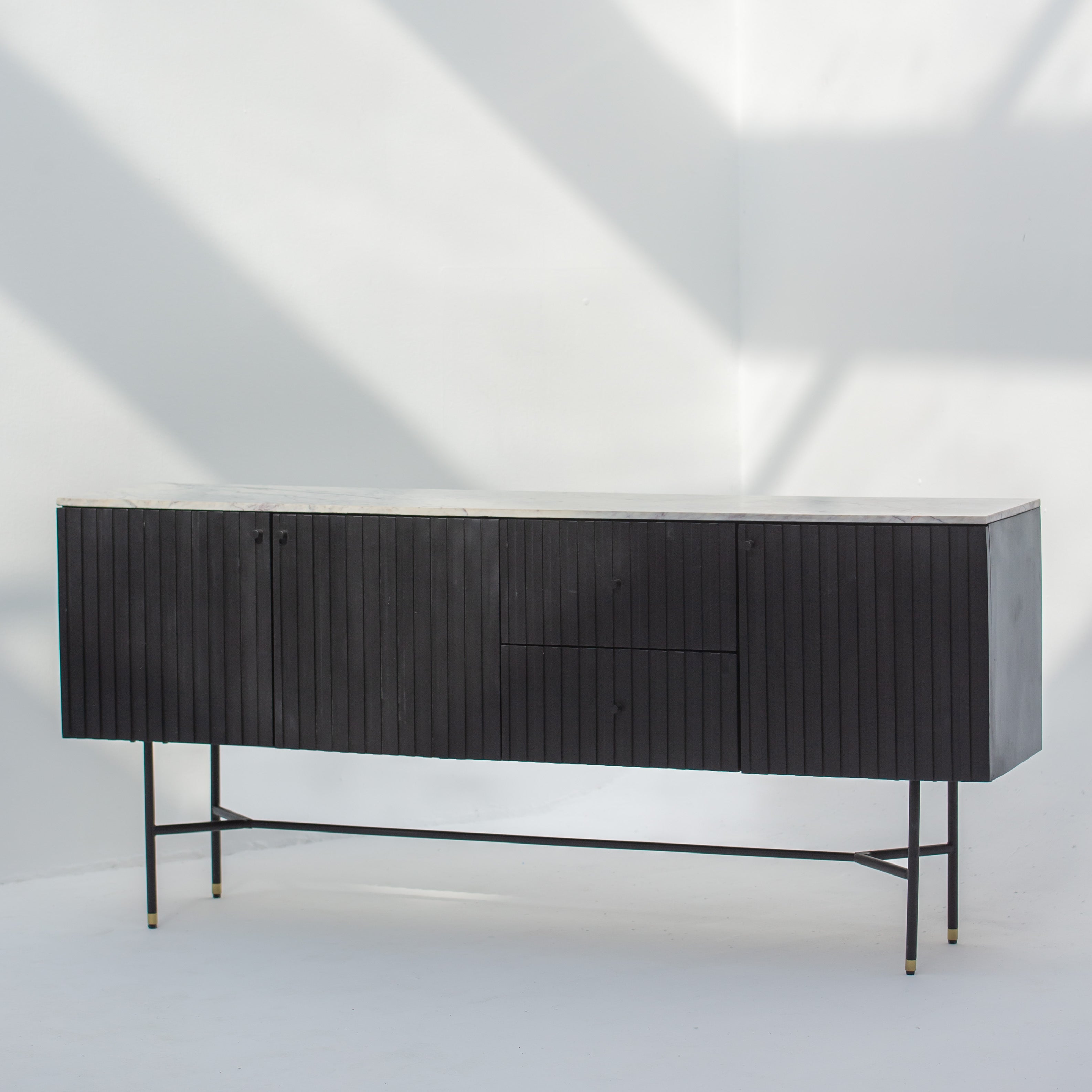 VANTA MARBLE TOP THREE DOOR SIDEBOARD