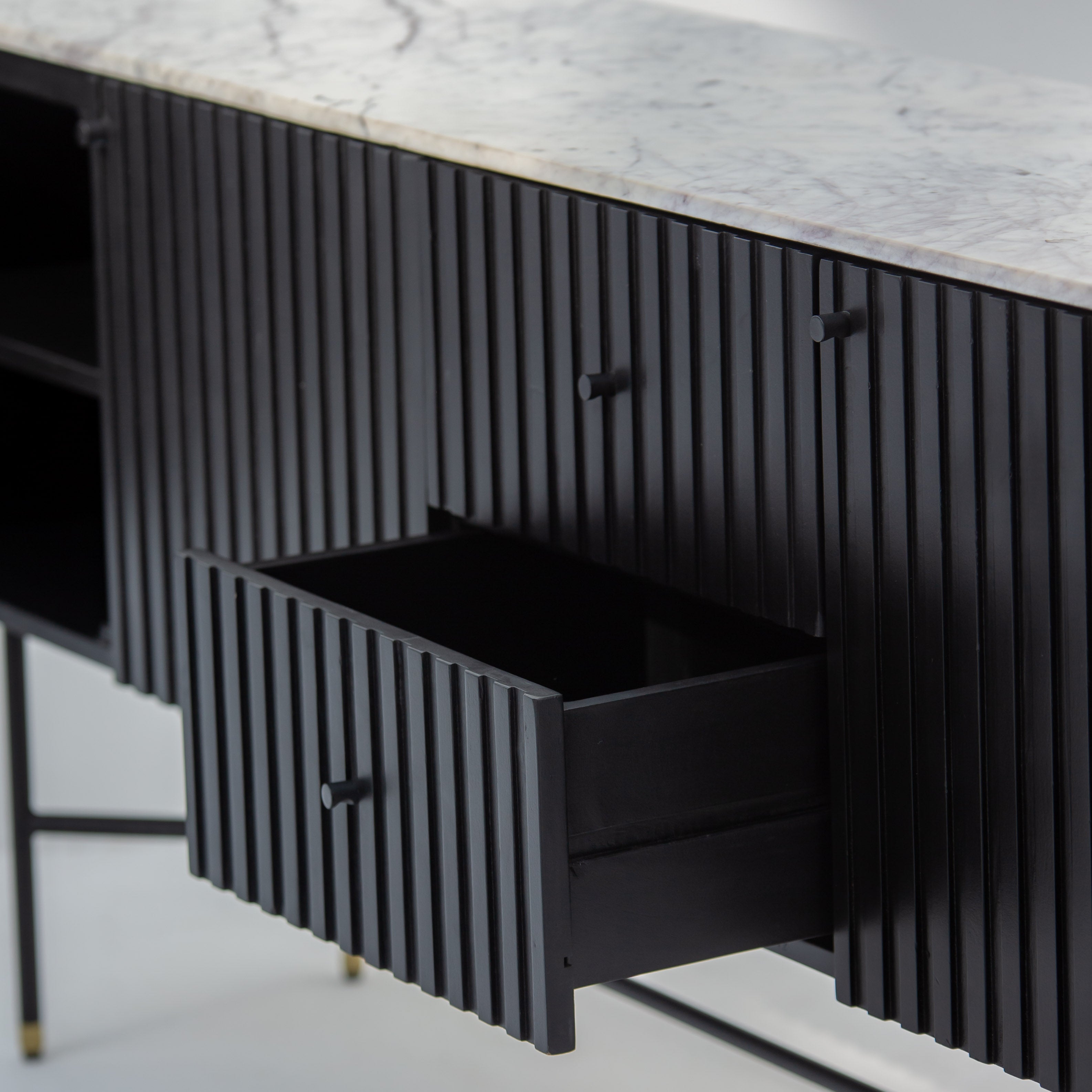 VANTA MARBLE TOP THREE DOOR SIDEBOARD
