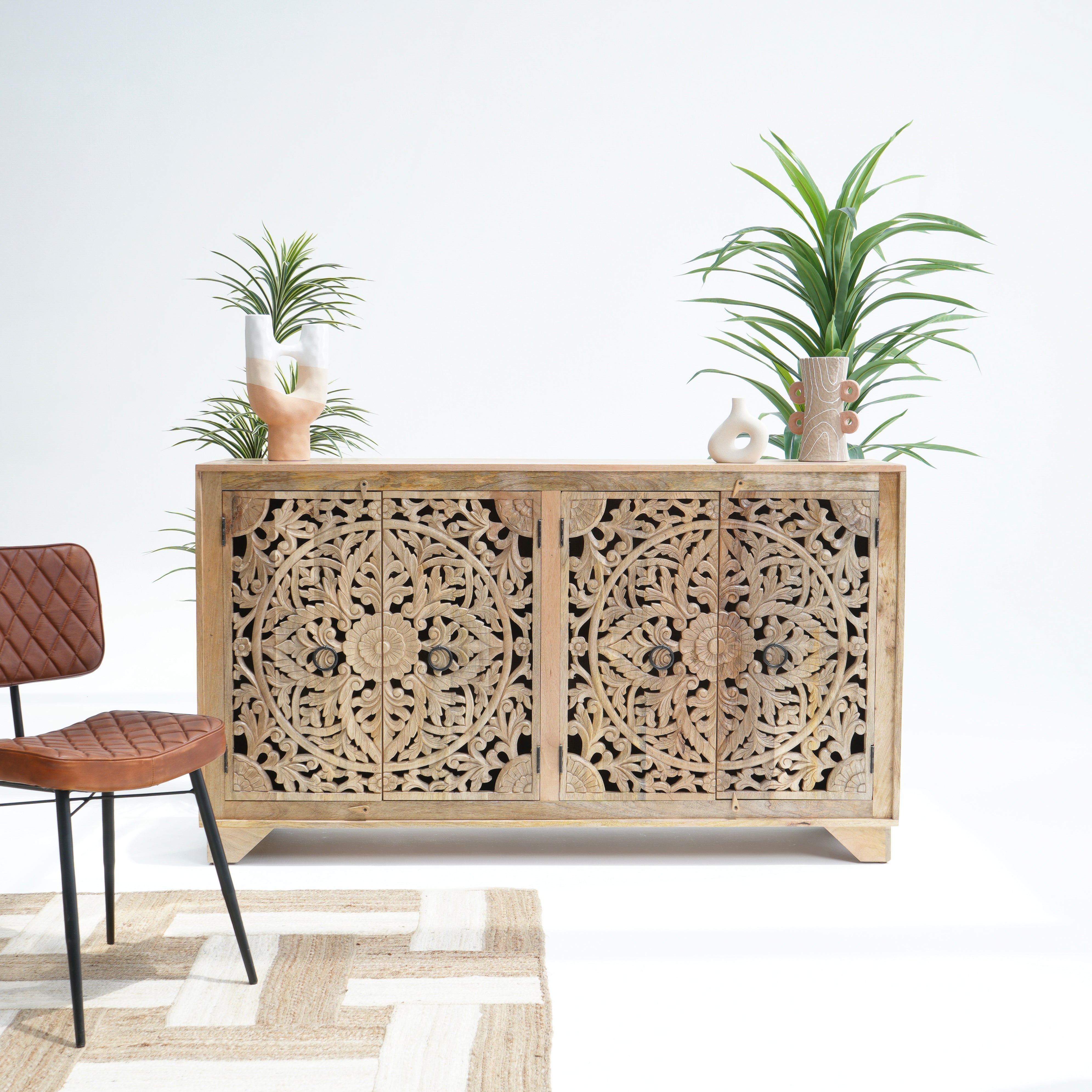 Karigar carved four door sideboard