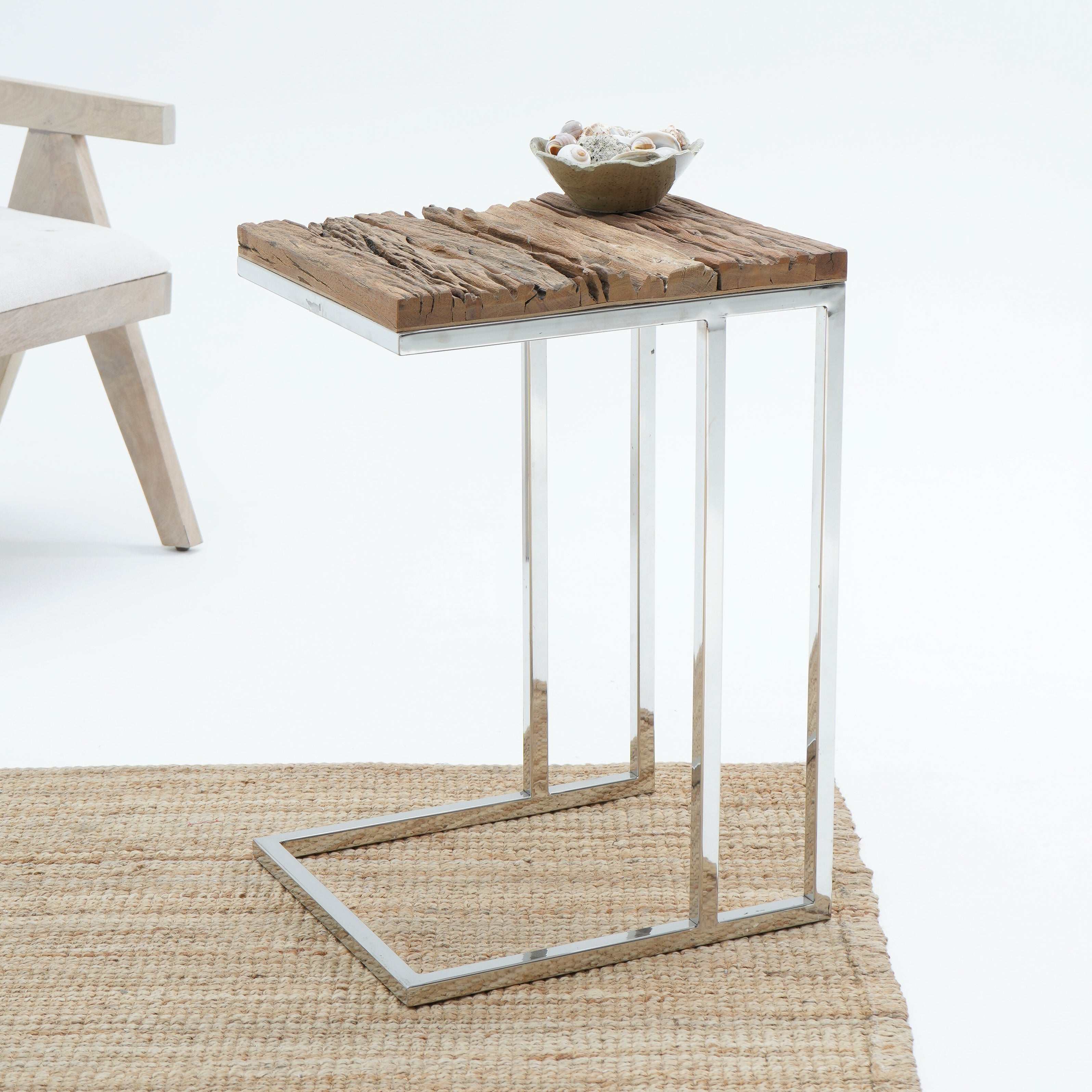 RAILWAY WOOD SIDE TABLE