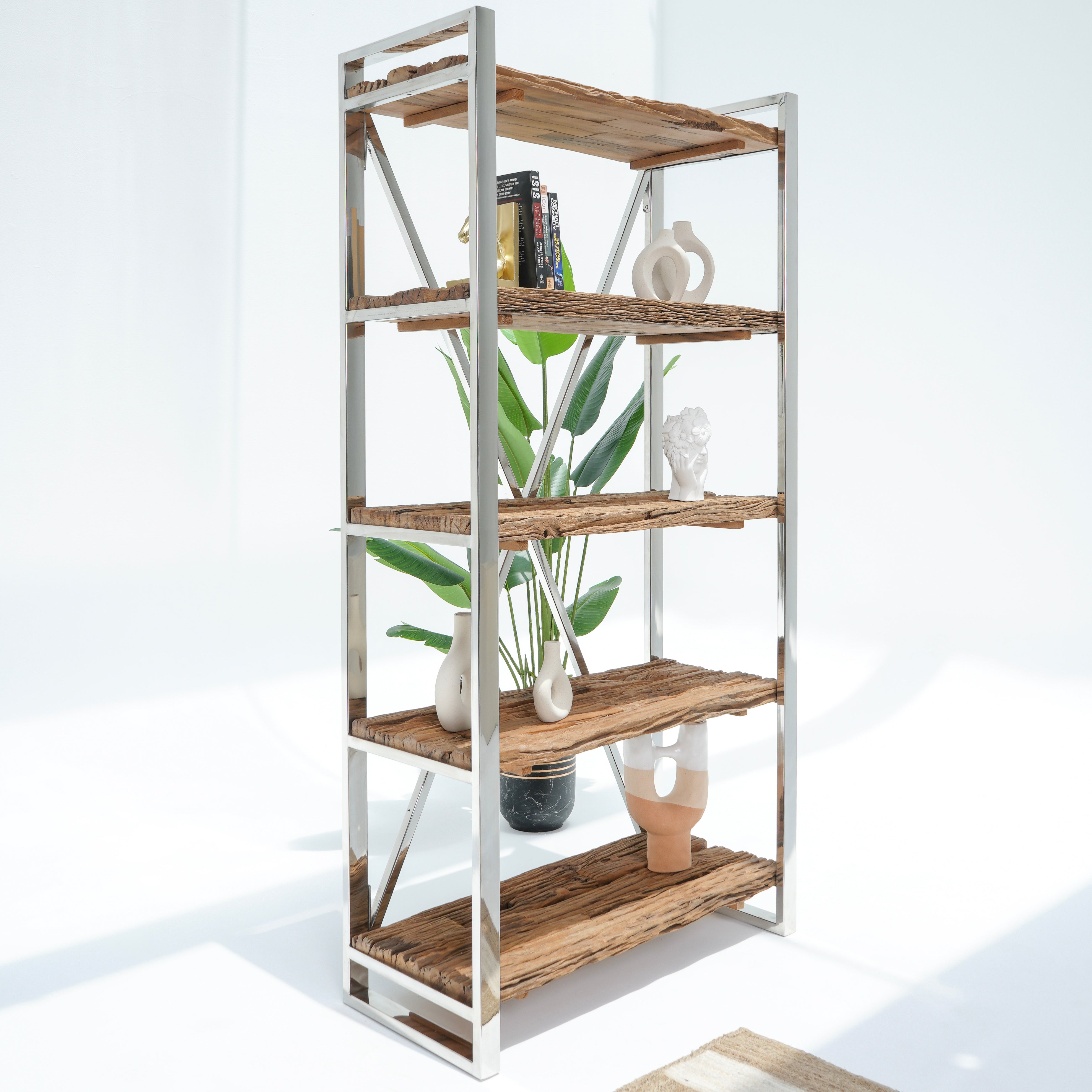 Railways Sleeper Steel Metal Bookshelf
