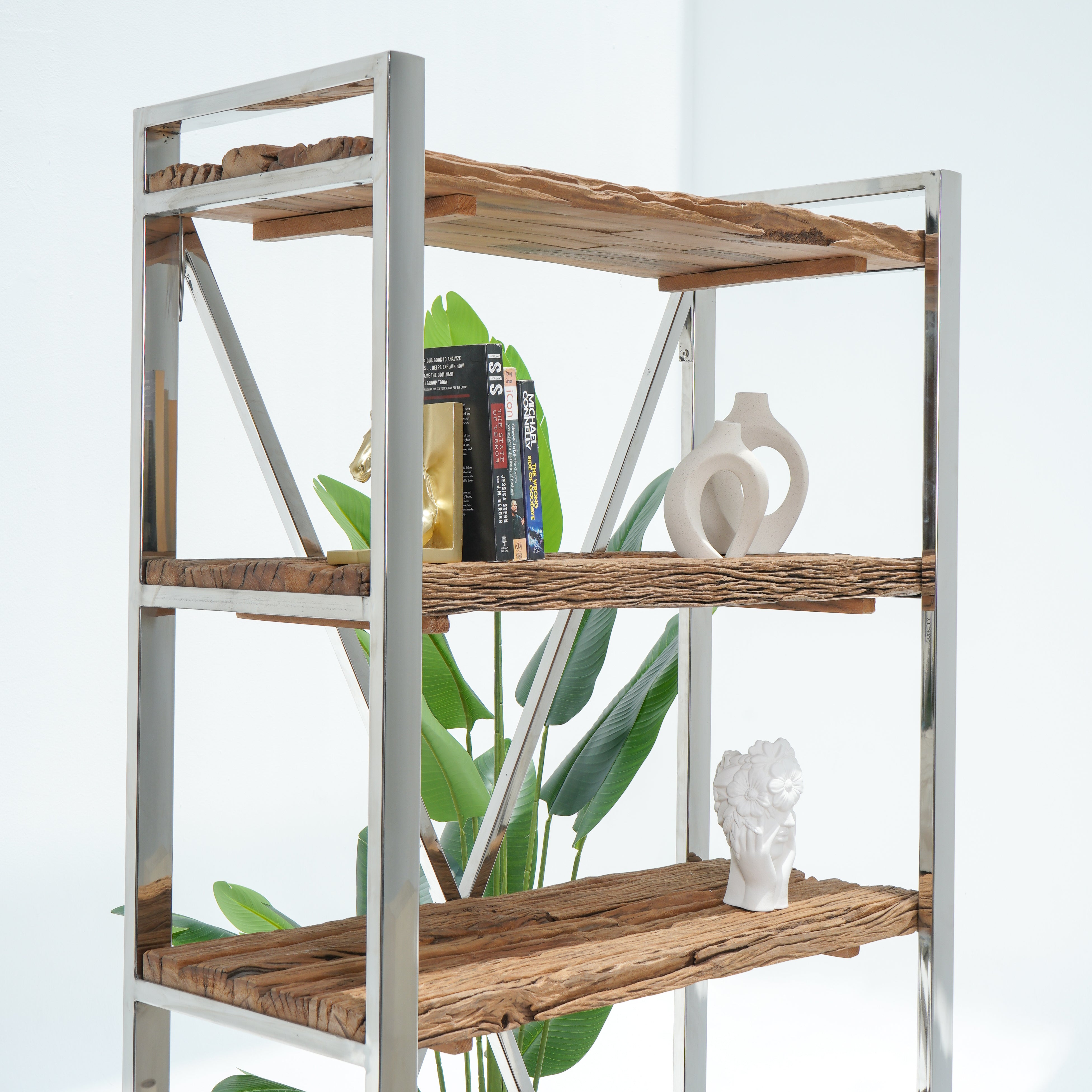 Railways Sleeper Steel Metal Bookshelf
