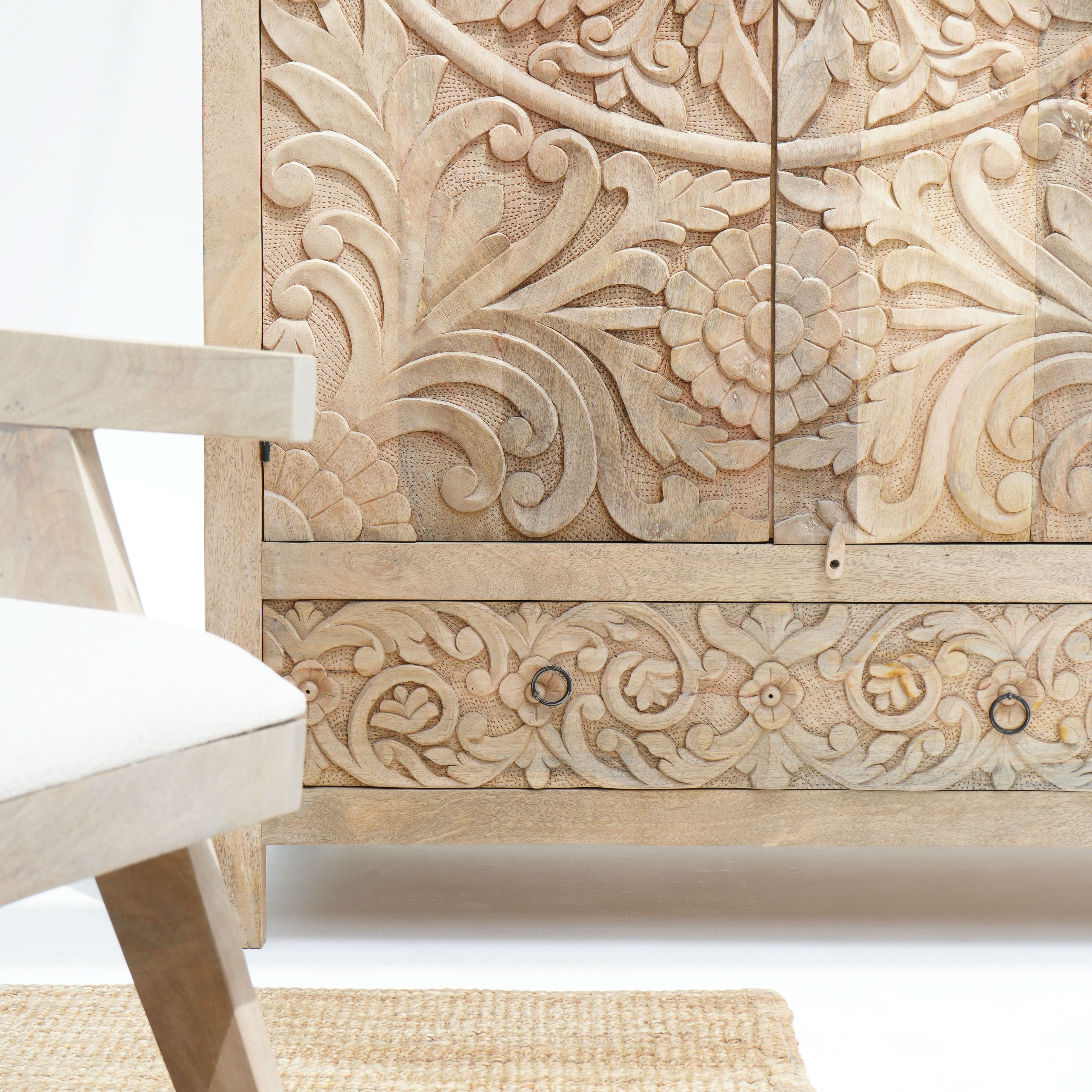 HERITAGE DABORA CARVED CABINET - Art and craft furniture 