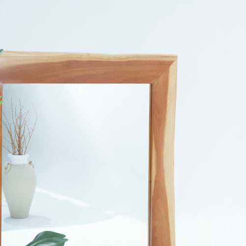 LIVE-EDGE LIGHT ACACIA WOOD MIRROR FRAME