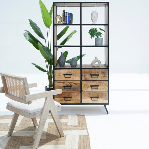 NEW GENEVA SIX-DRAWER BOOKSHELF