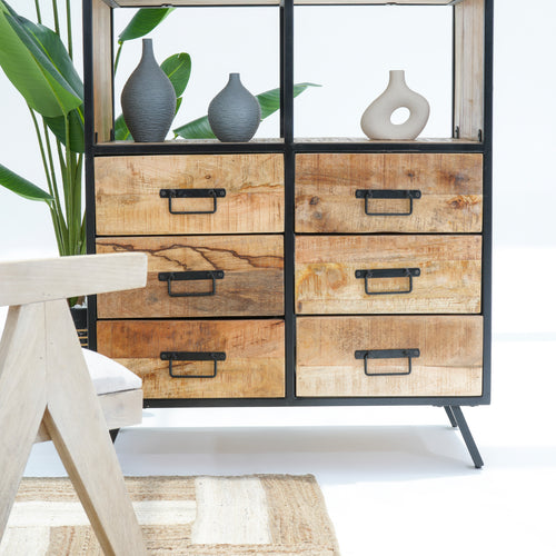 NEW GENEVA SIX-DRAWER BOOKSHELF