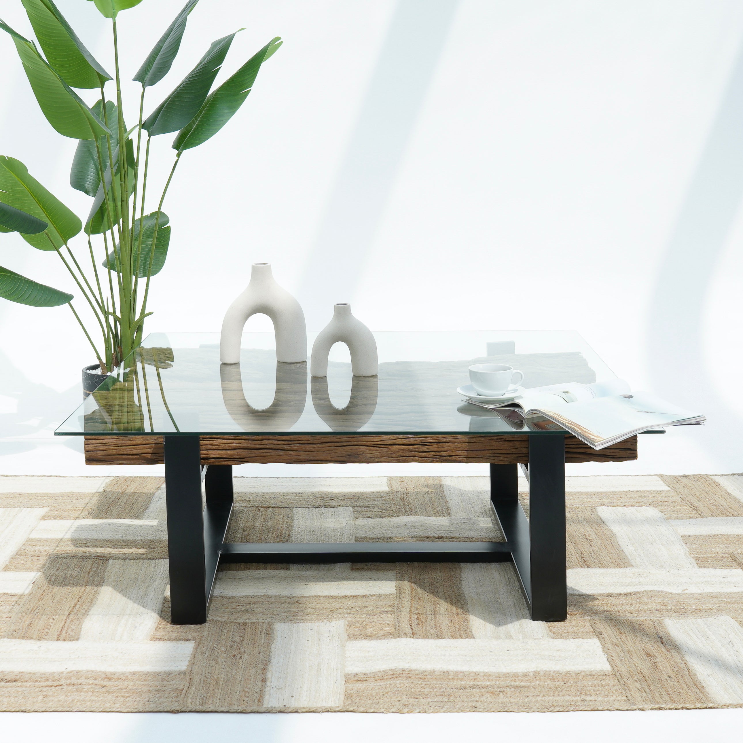 INDIAN RAILWAY LOG COFFEE TABLE