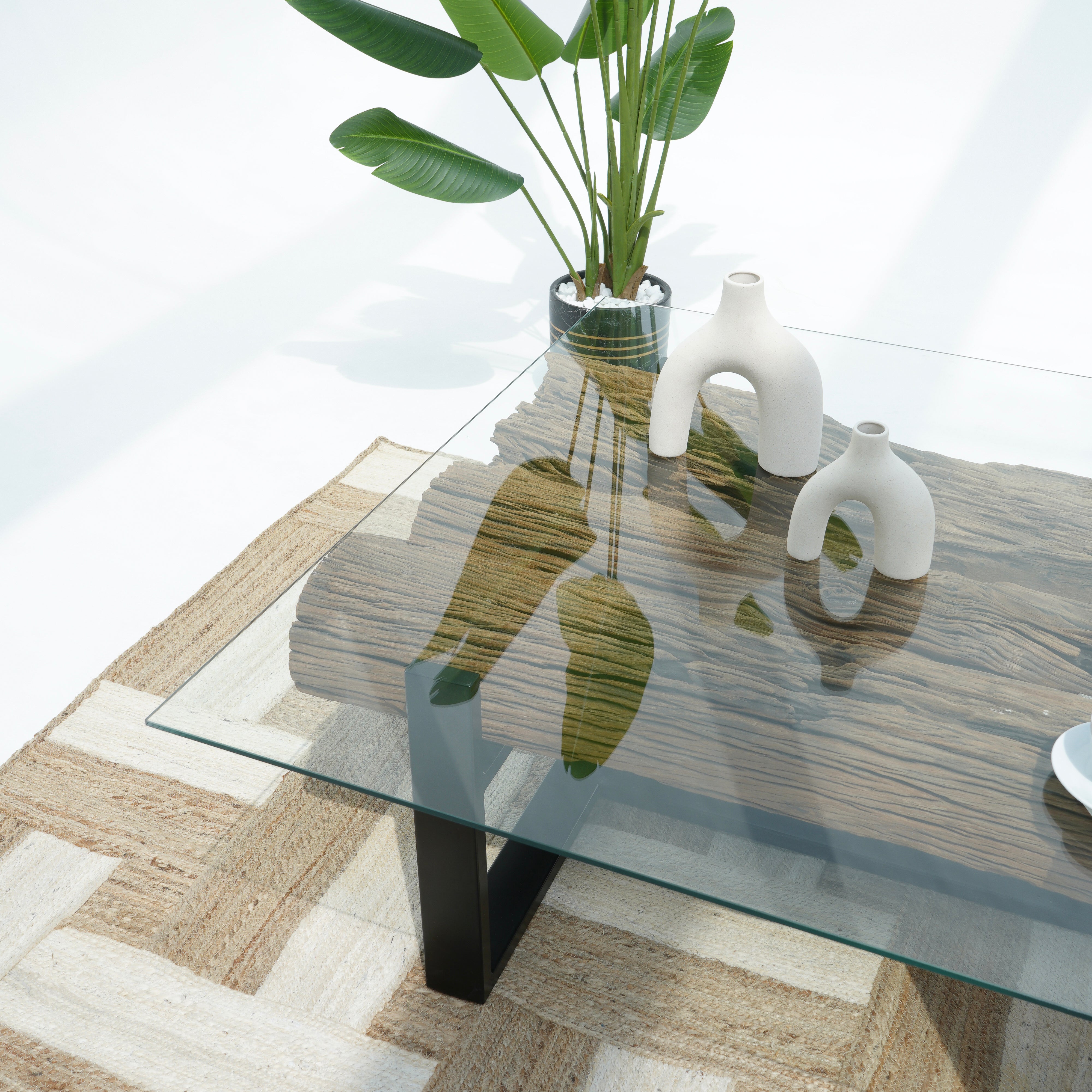 INDIAN RAILWAY LOG COFFEE TABLE