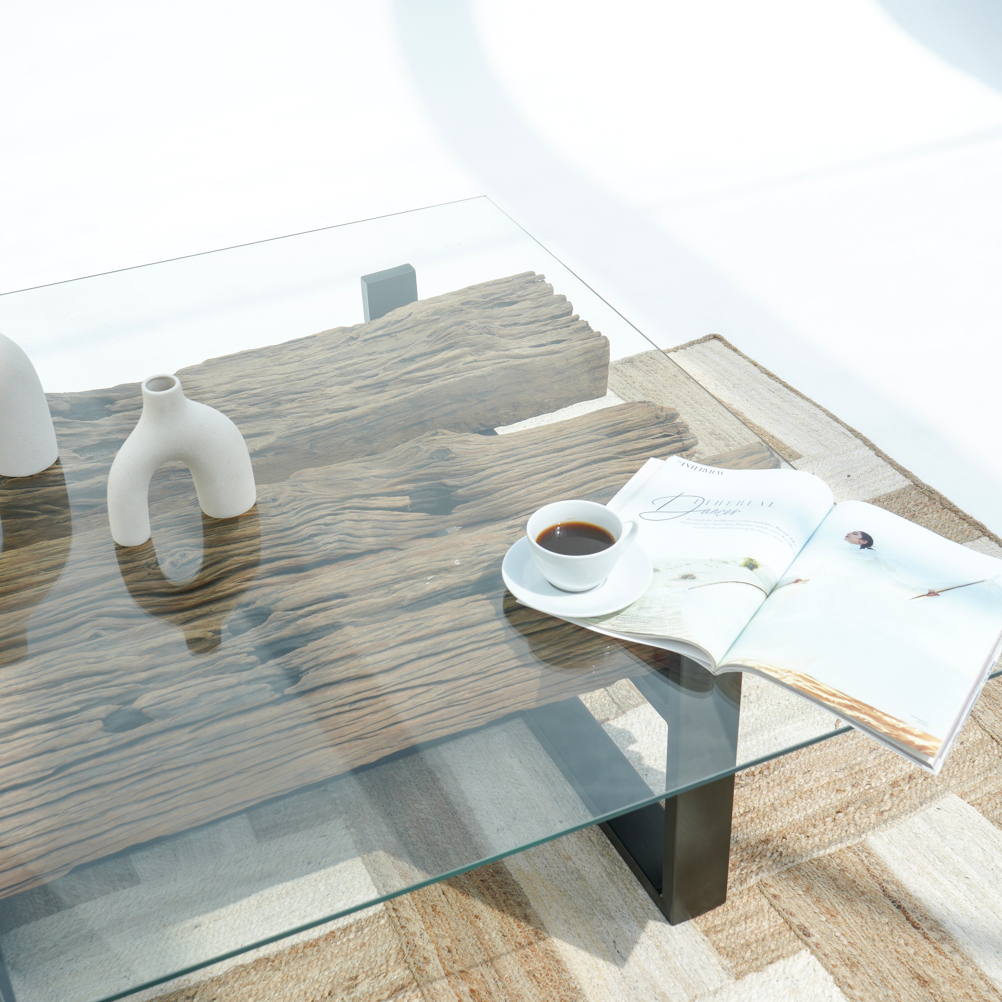 INDIAN RAILWAY LOG COFFEE TABLE