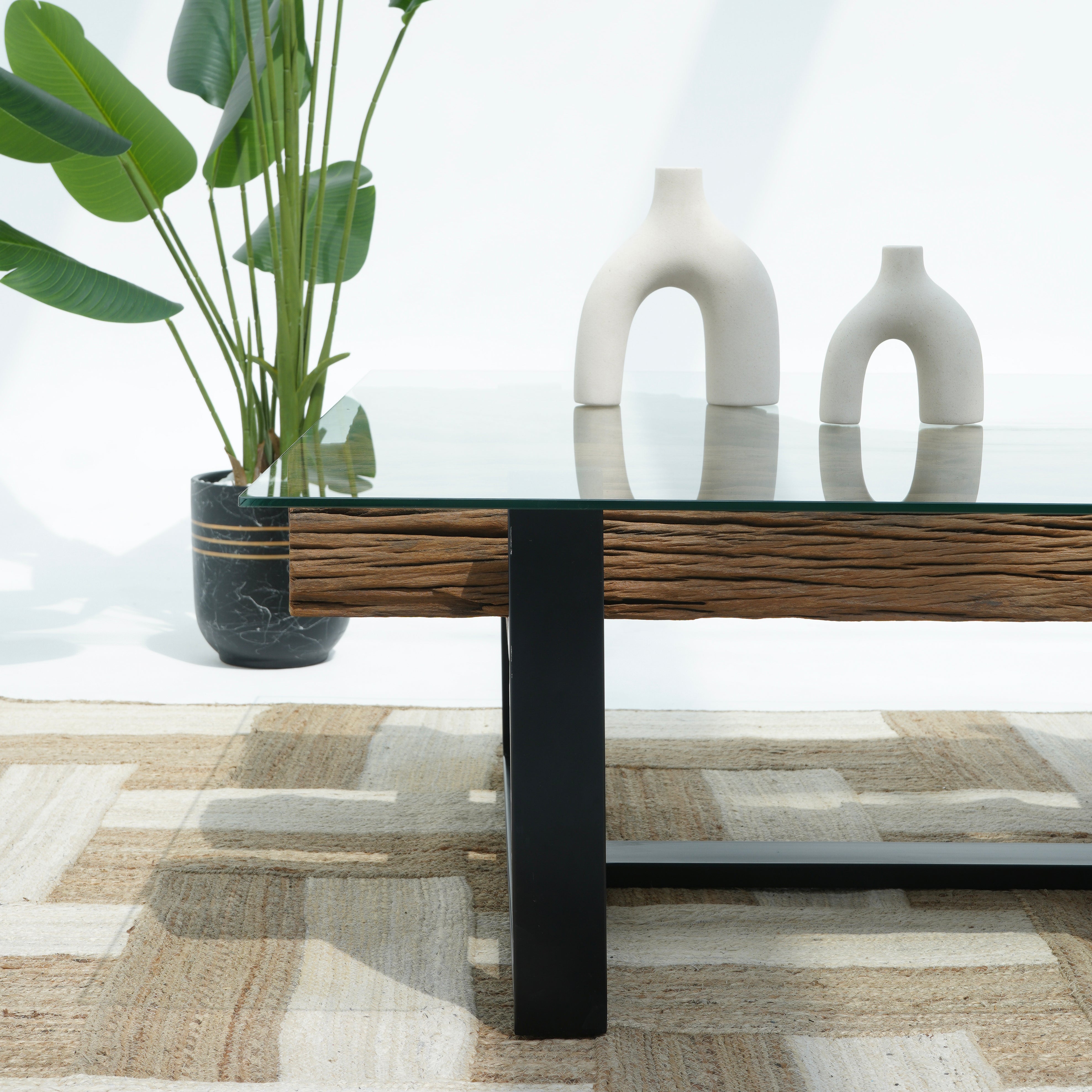 INDIAN RAILWAY LOG COFFEE TABLE