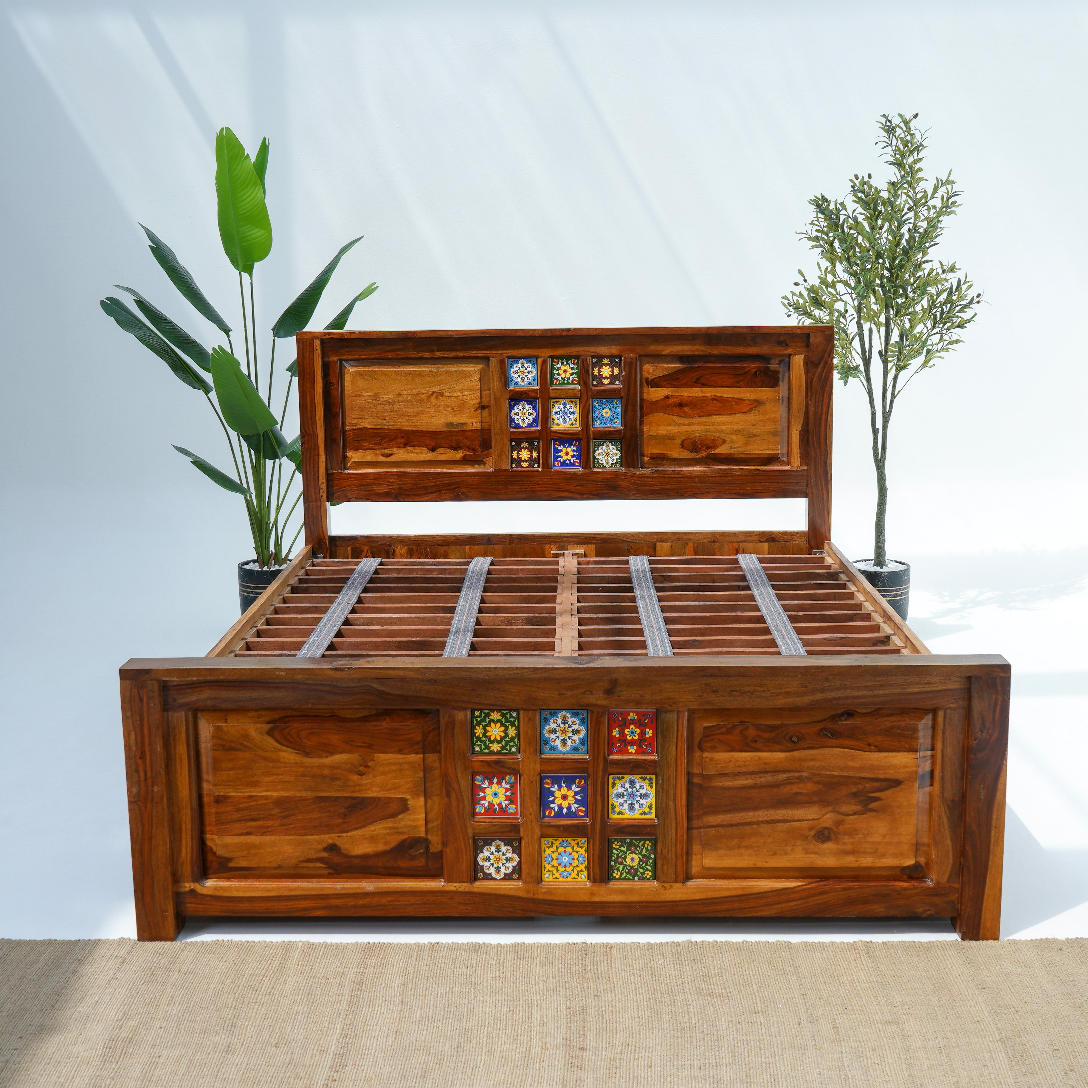 TILE  FTD-SHEESHAM WOOD STORAGE  BED