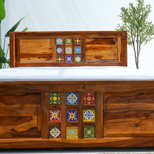 TILE  FTD-SHEESHAM WOOD STORAGE  BED