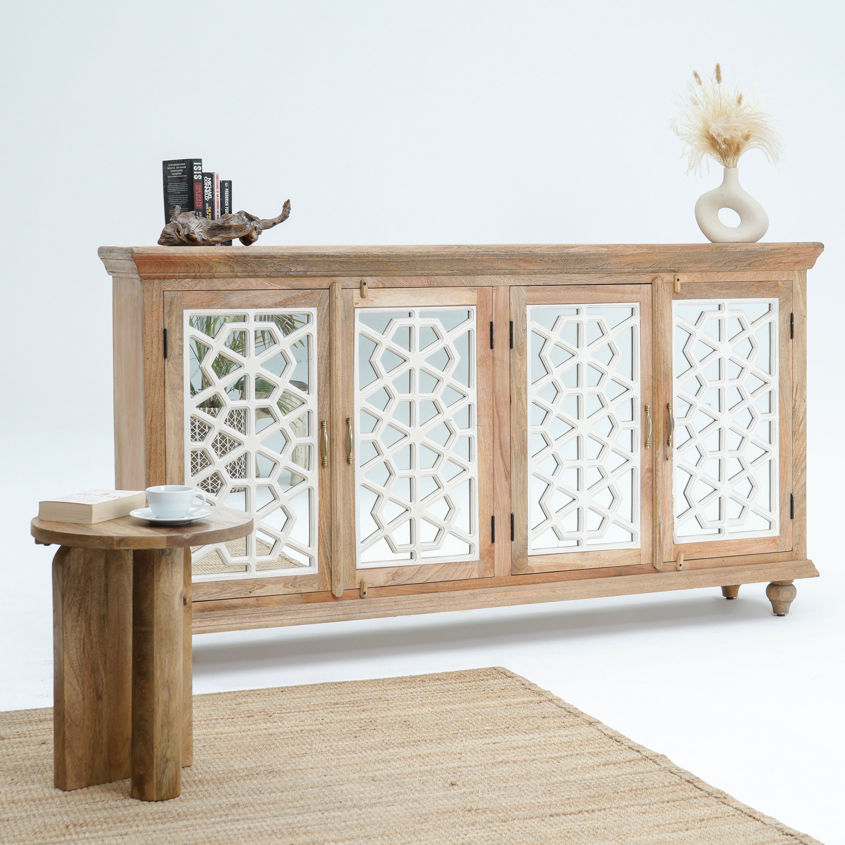 Expo four glass door sideboard
