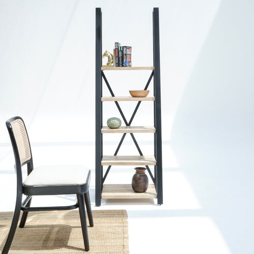 IRONIX BLACK METAL OPEN BOOKSHELF