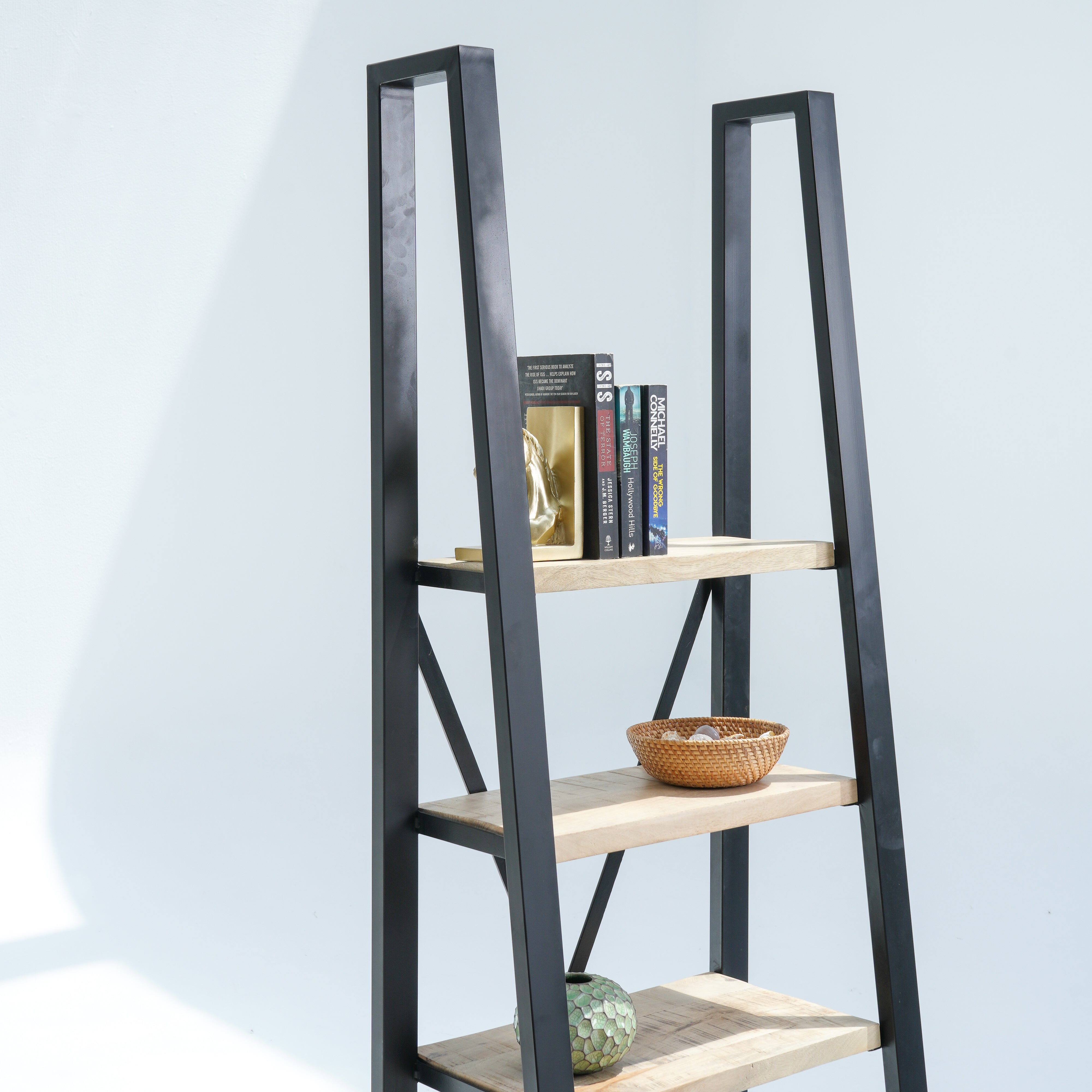 Athens Black Metal Open Bookshelf