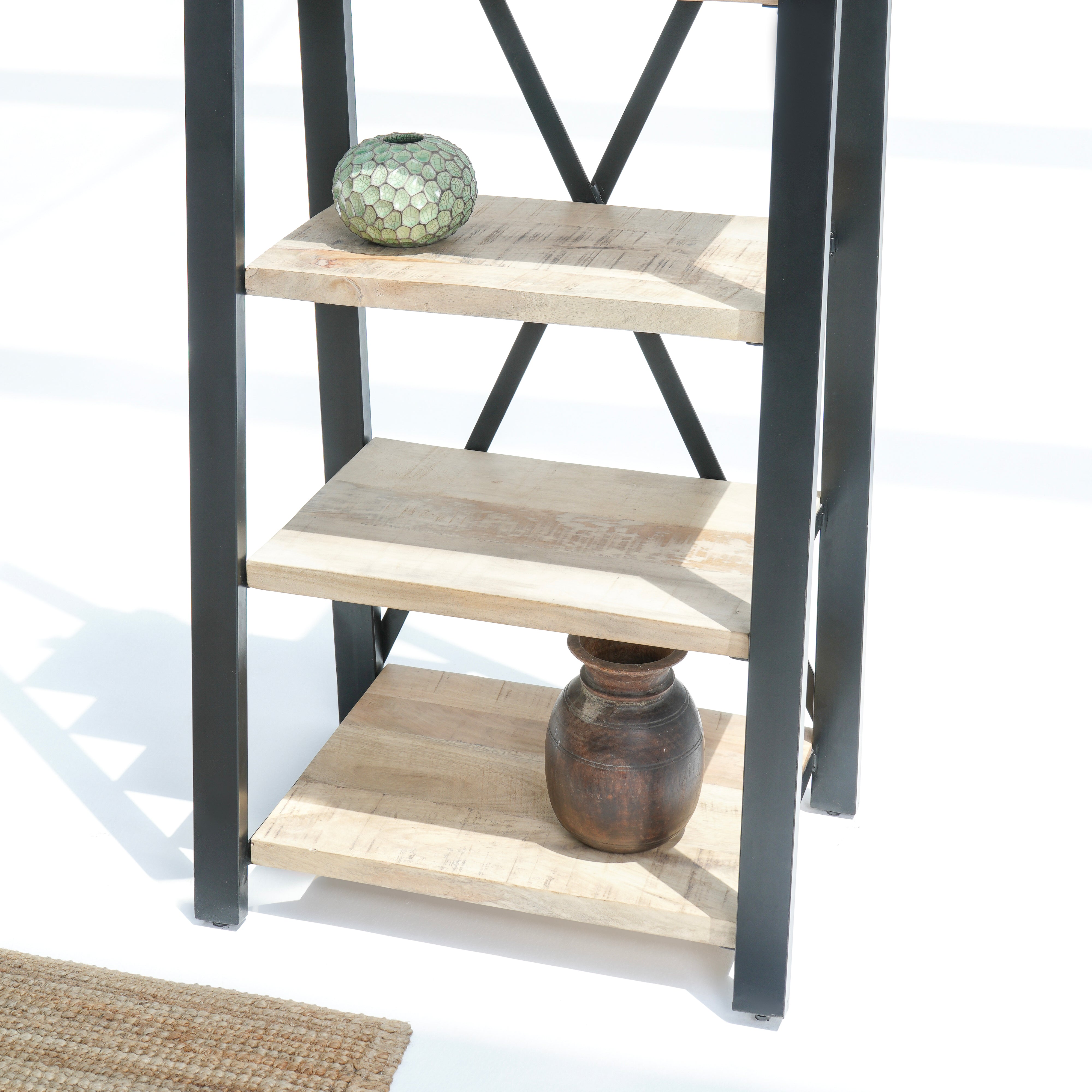 Athens Black Metal Open Bookshelf