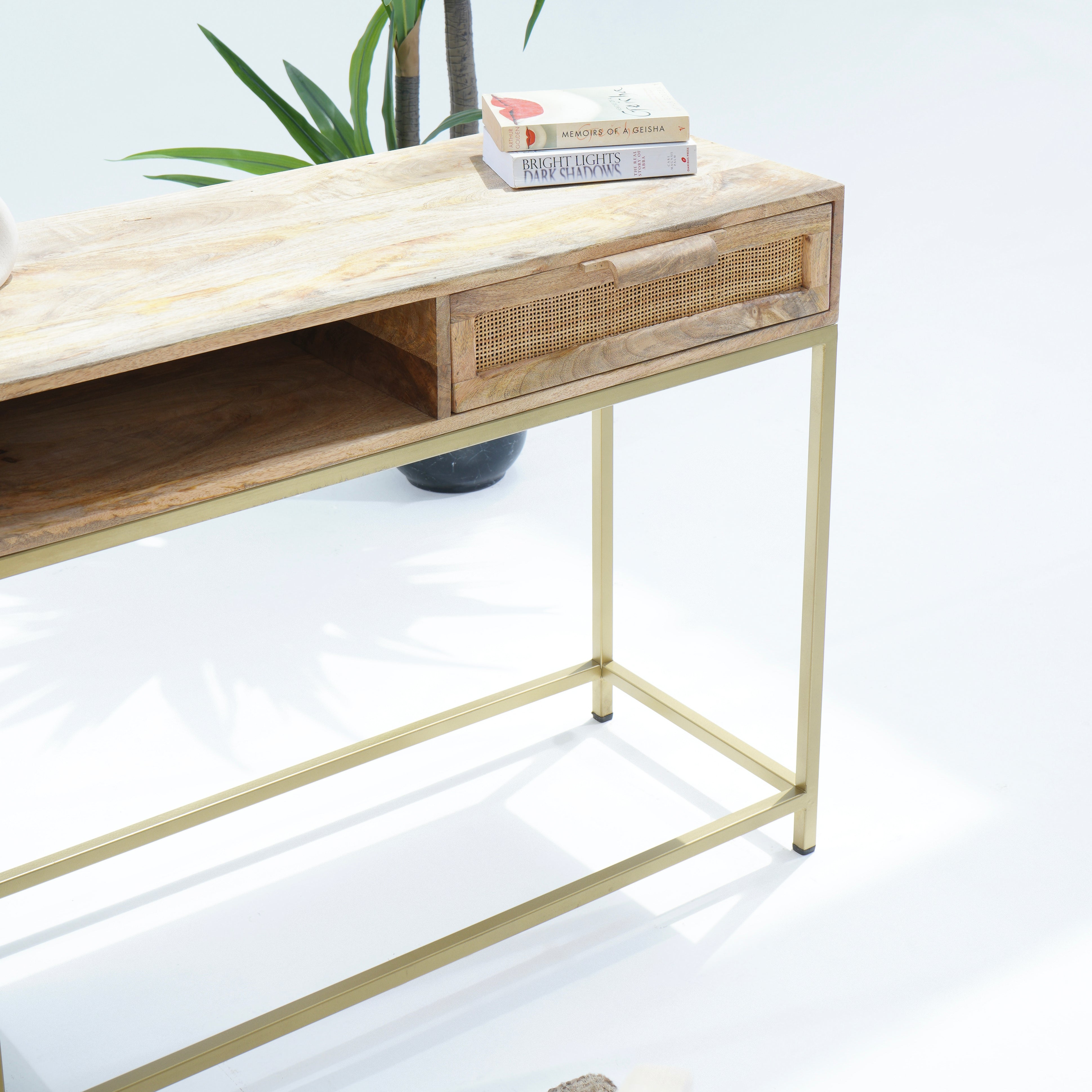CANOVIA CANE CONSOLE TABLE ONE DRAWER