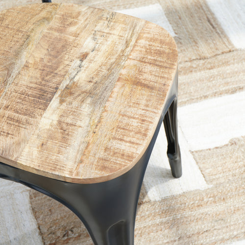 THE ELEGANT BLACK METAL WOODEN CHAIR