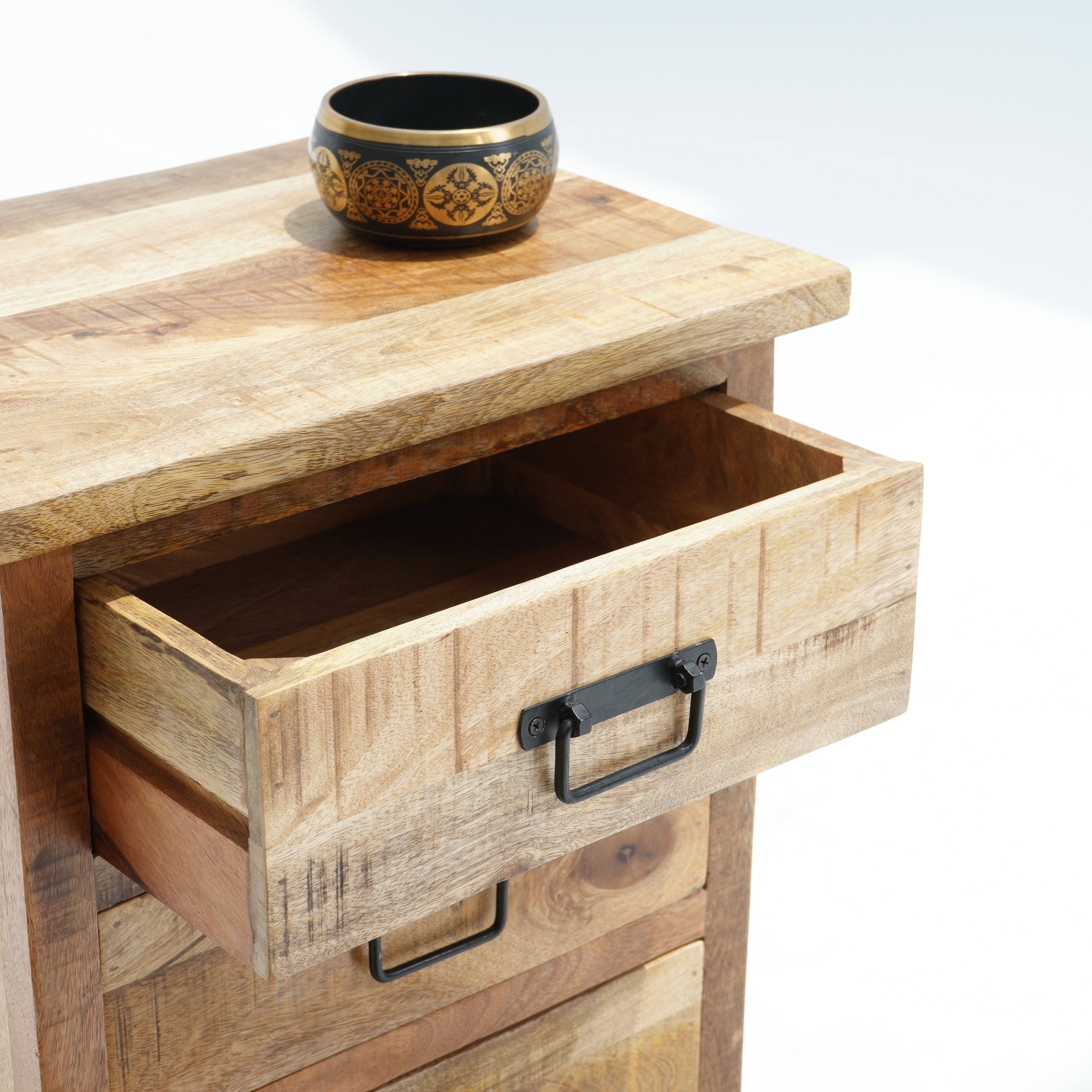 Graceful Ash Three Drawer Nightstand