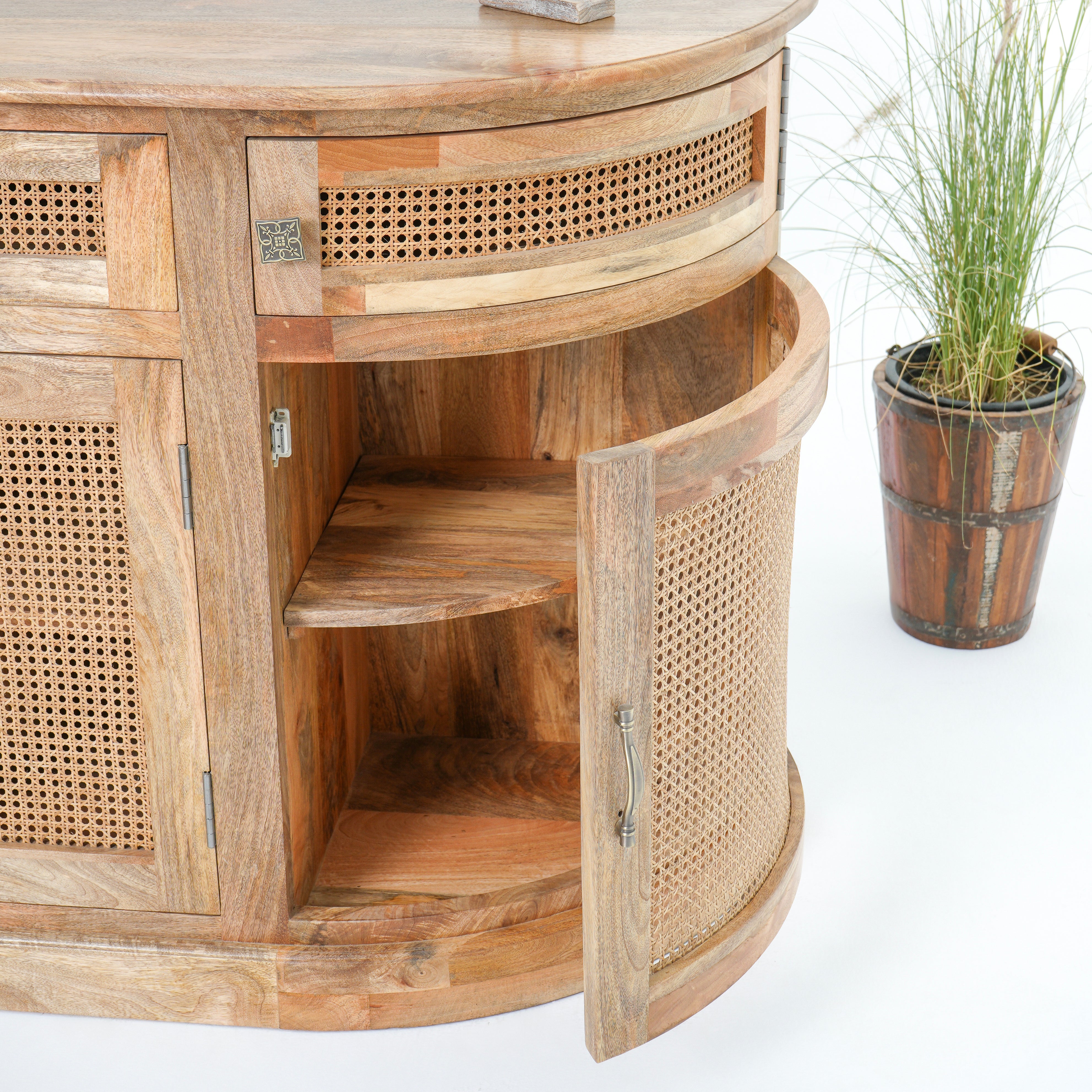 The Roslin cane four door four drawer sideboard
