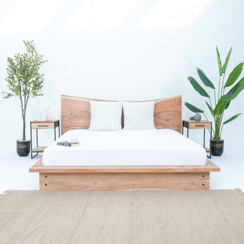 LIVE EDGE ACACIA WOOD BED